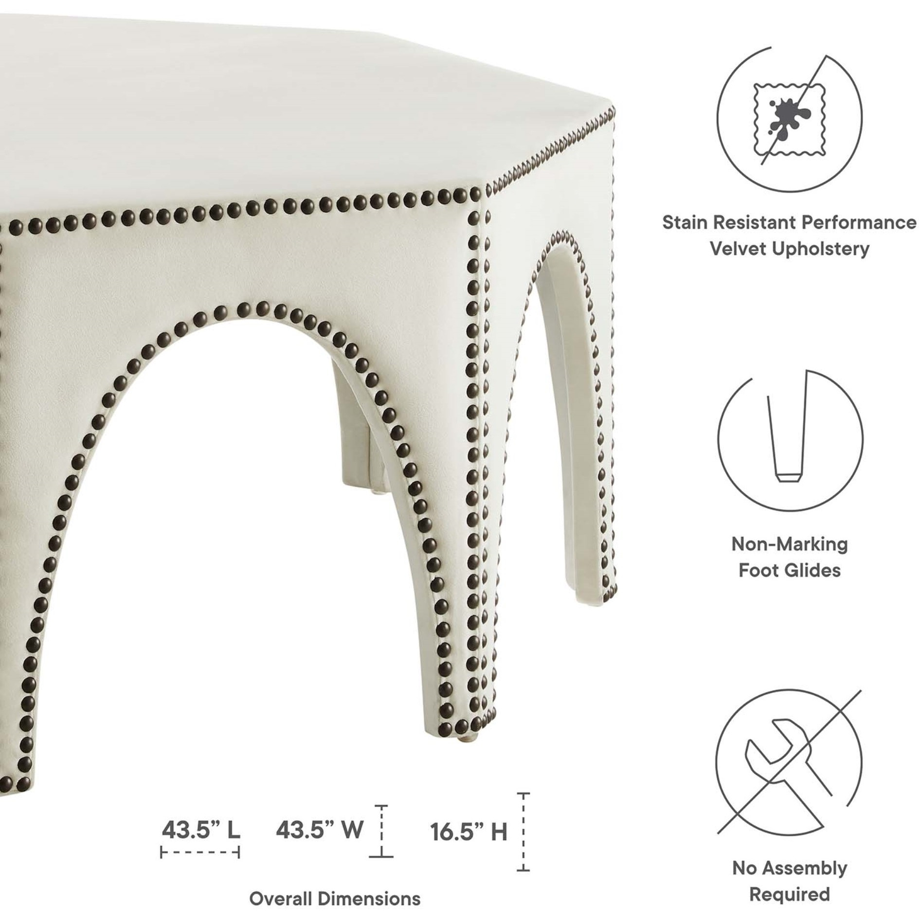 Victory Performance Velvet Ottoman