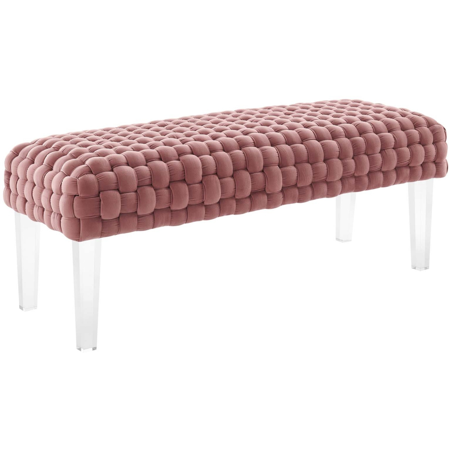 Prologue Woven Performance Velvet Ottoman