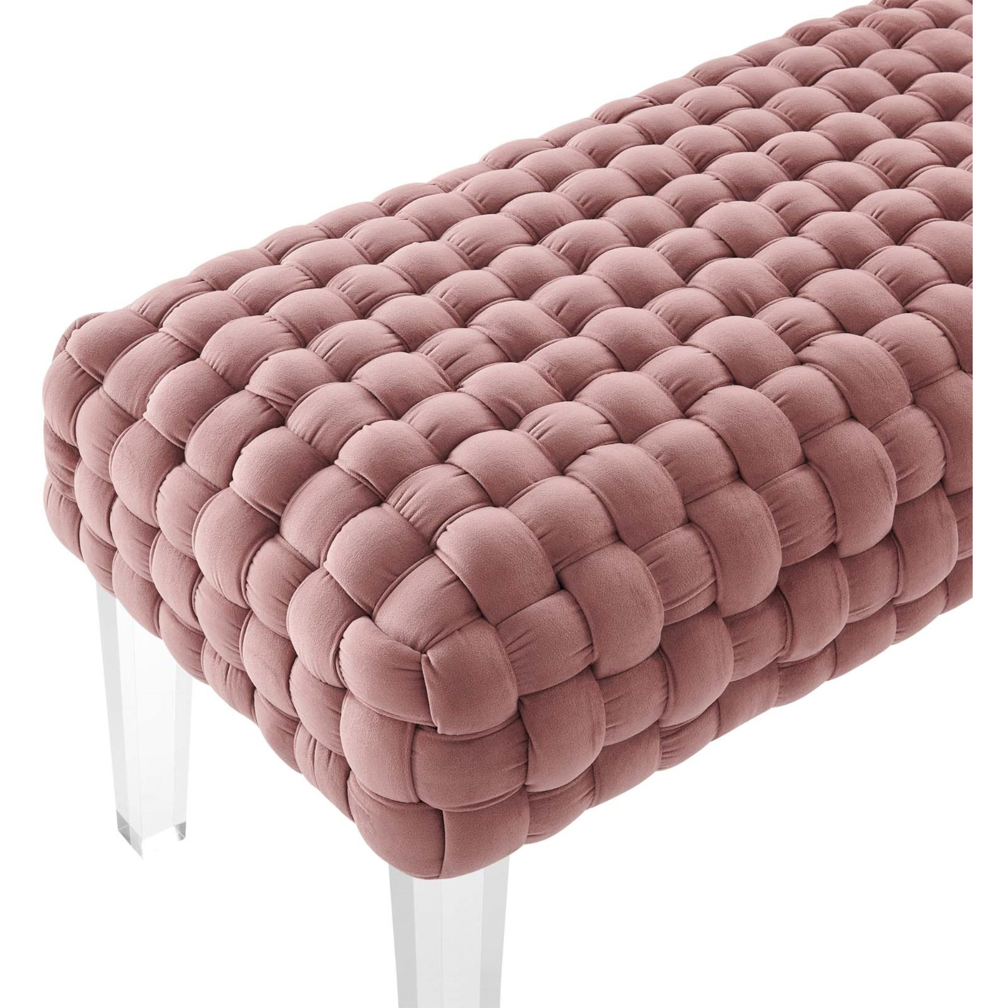 Prologue Woven Performance Velvet Ottoman