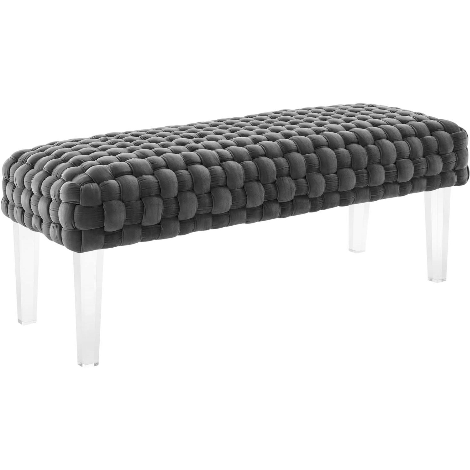 Prologue Woven Performance Velvet Ottoman