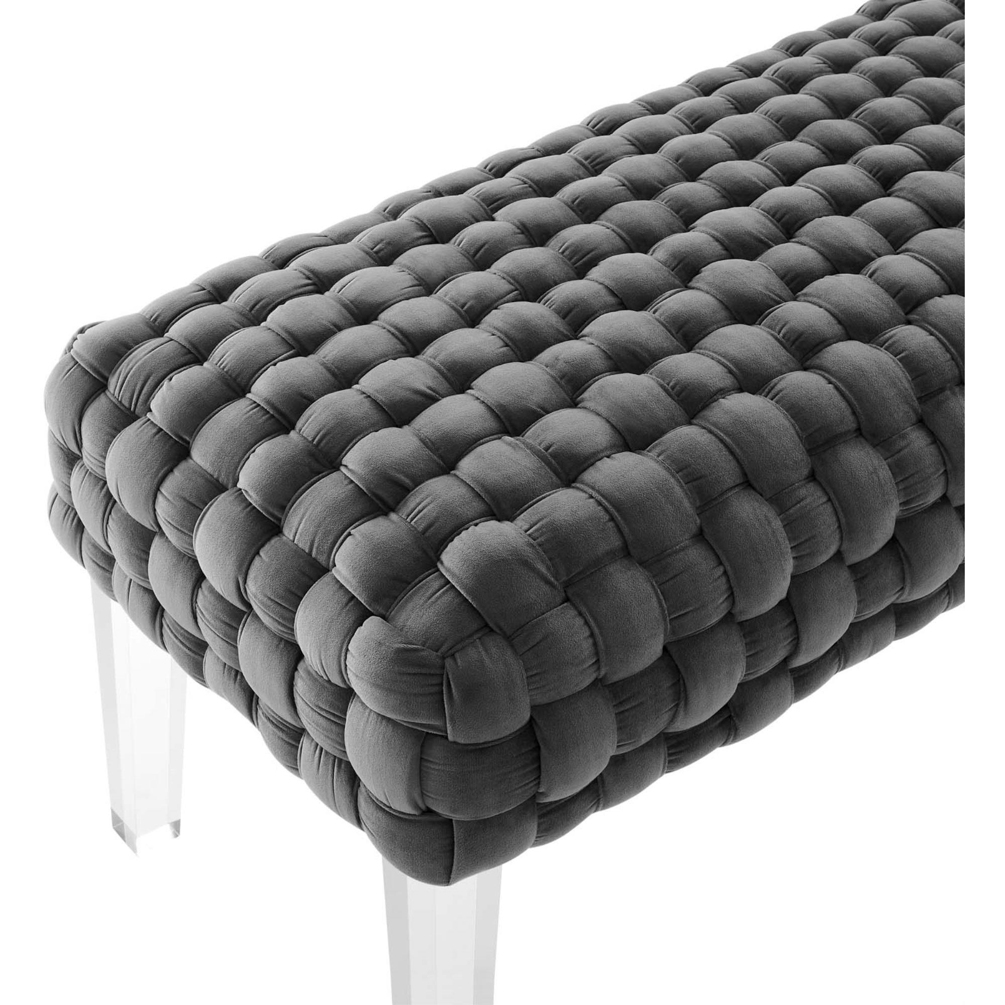 Prologue Woven Performance Velvet Ottoman