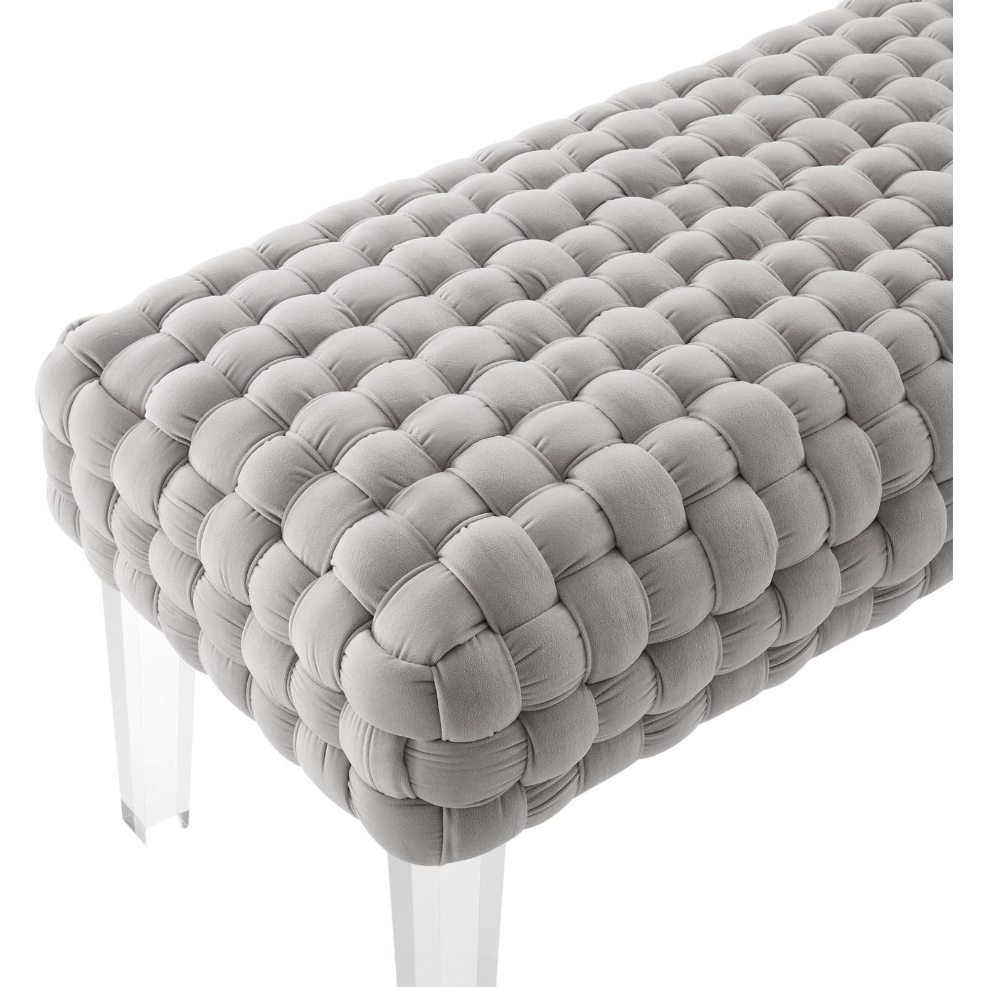 Prologue Woven Performance Velvet Ottoman