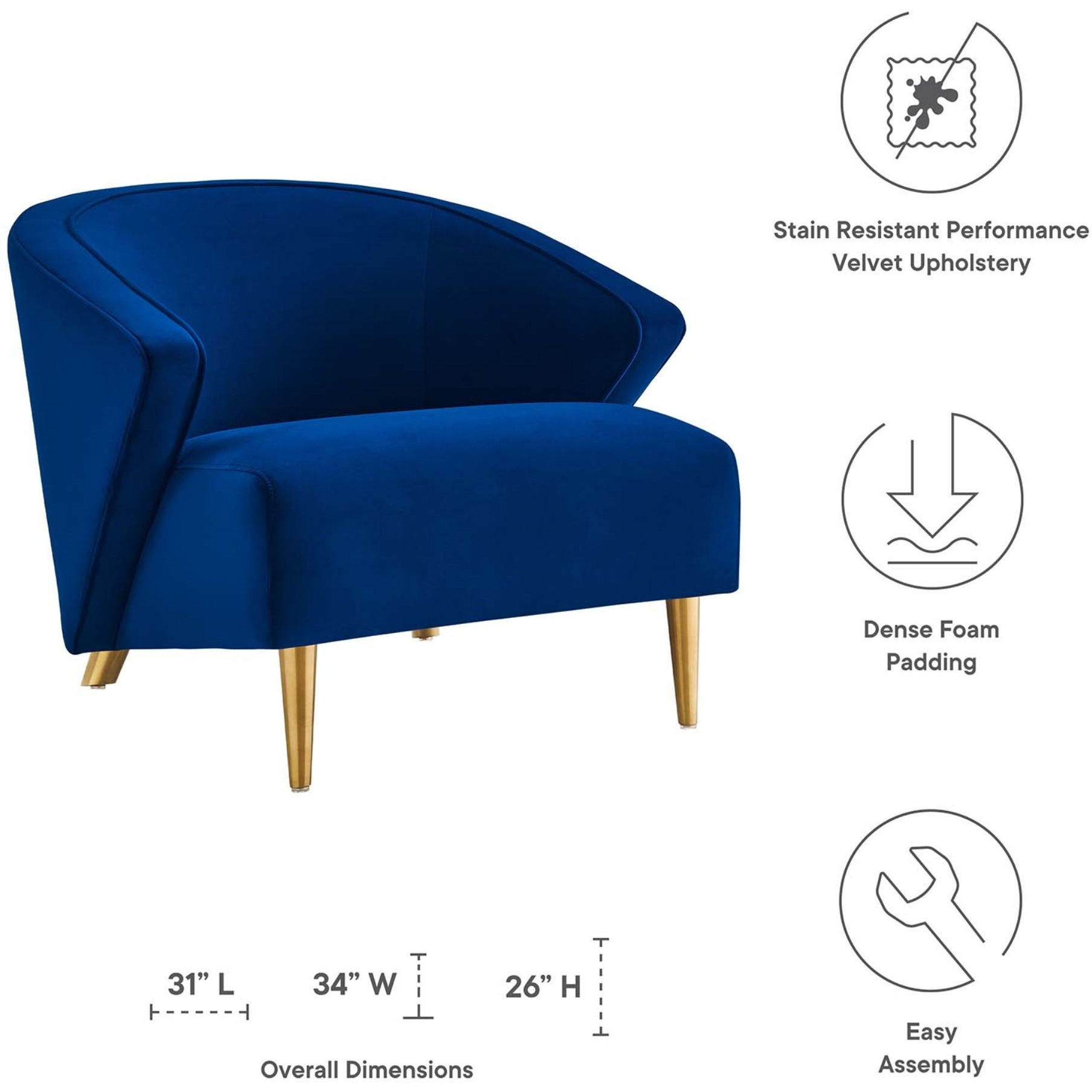 Odyssey Performance Velvet Armchair