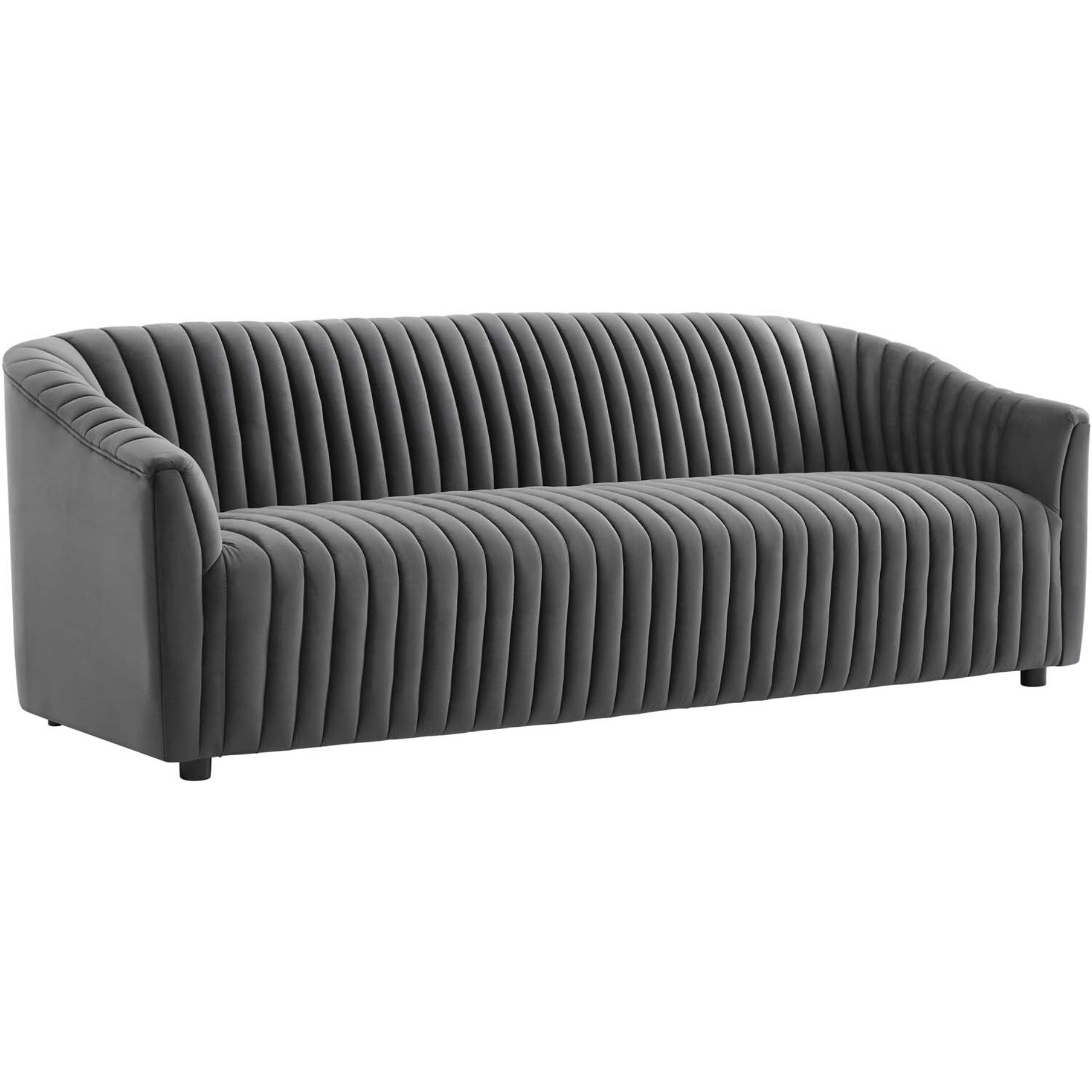 Announce Performance Velvet Channel Tufted Sofa