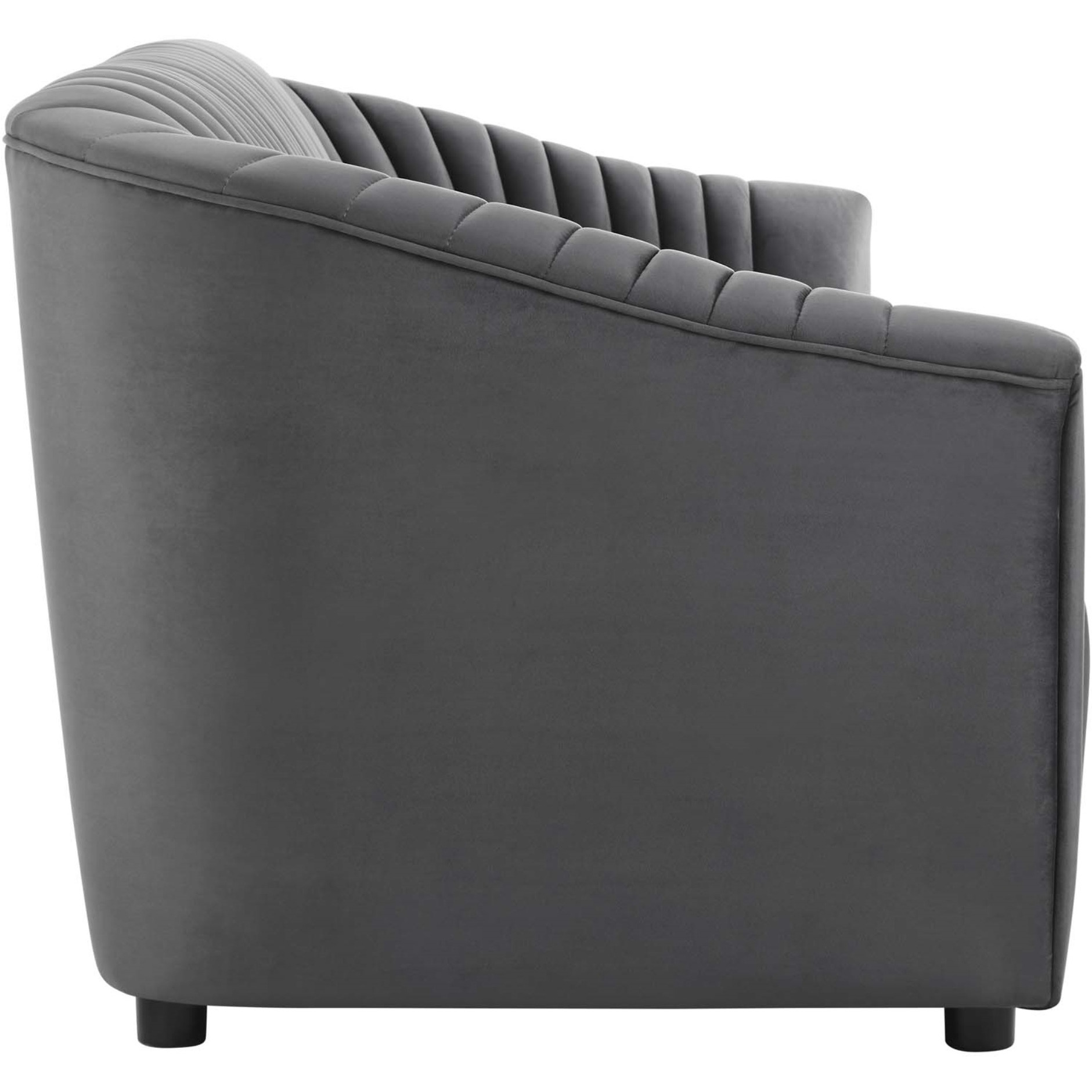 Announce Performance Velvet Channel Tufted Sofa