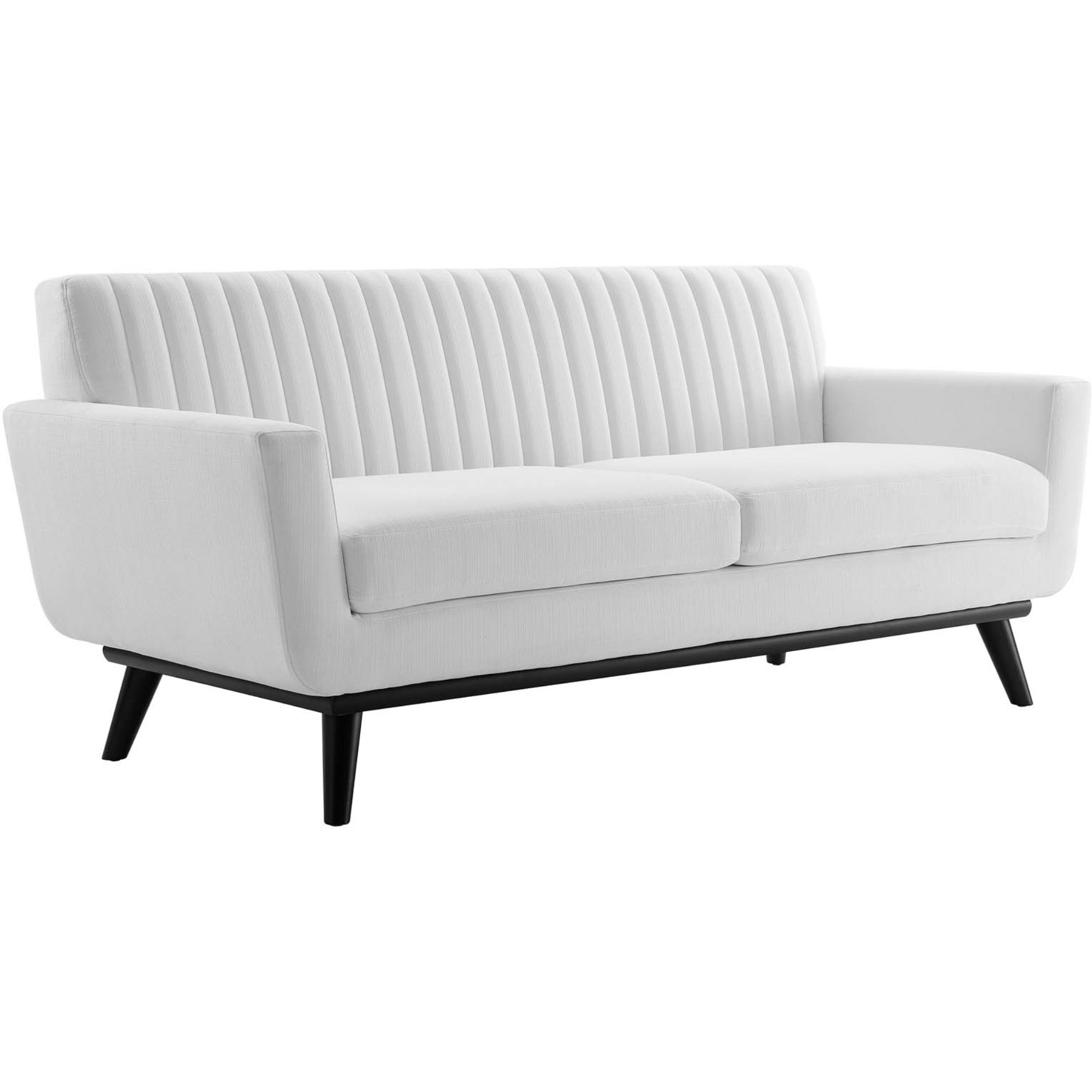 Engage Channel Tufted Fabric Loveseat