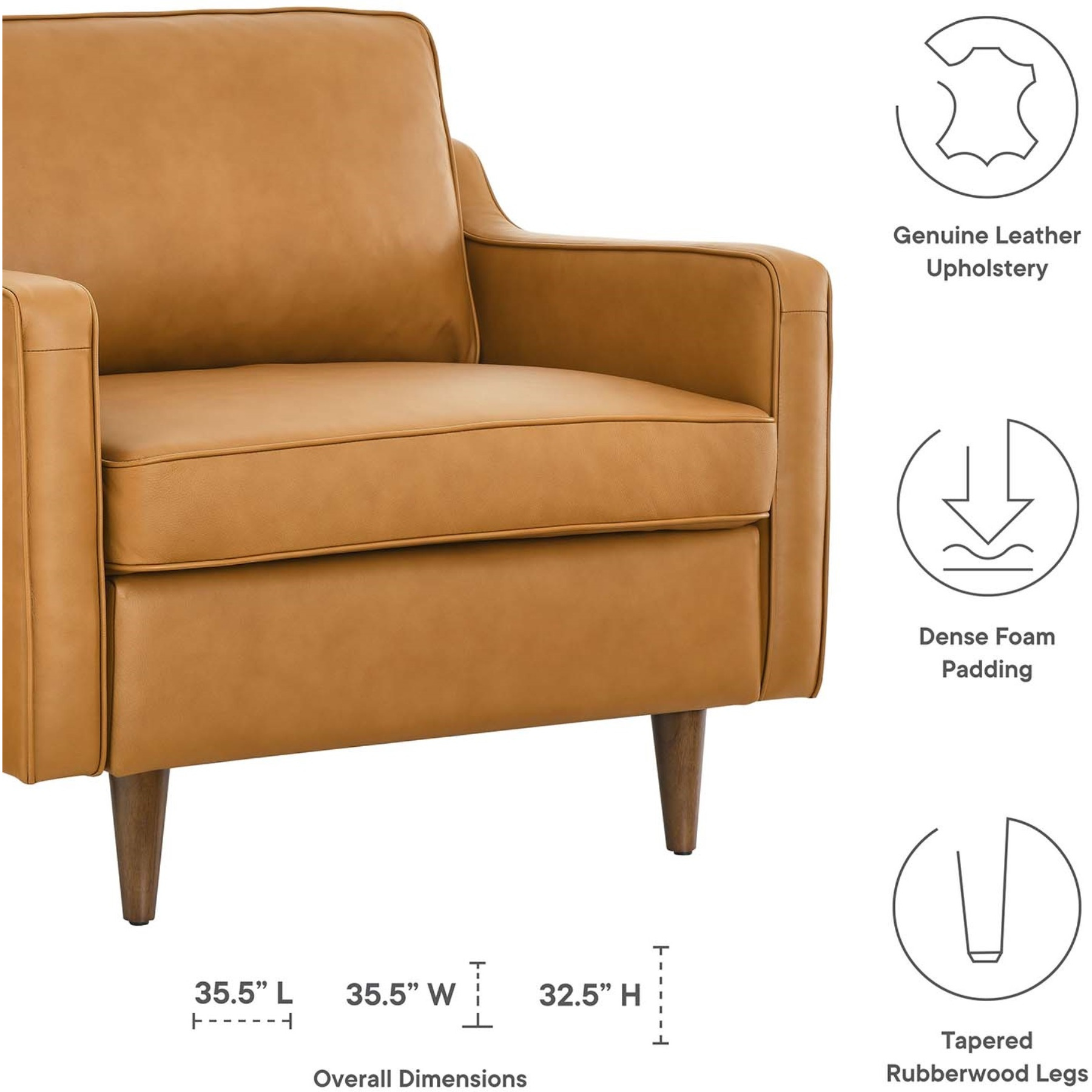 Impart Genuine Leather Armchair
