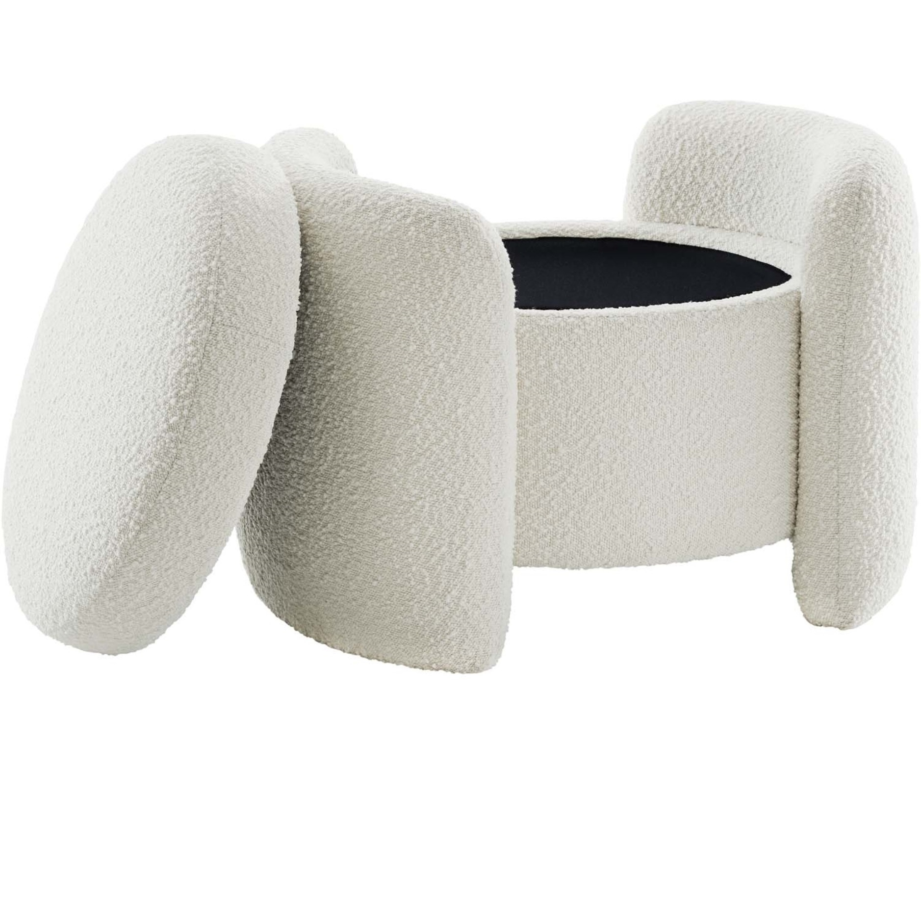Nebula Boucle Upholstered Ottoman