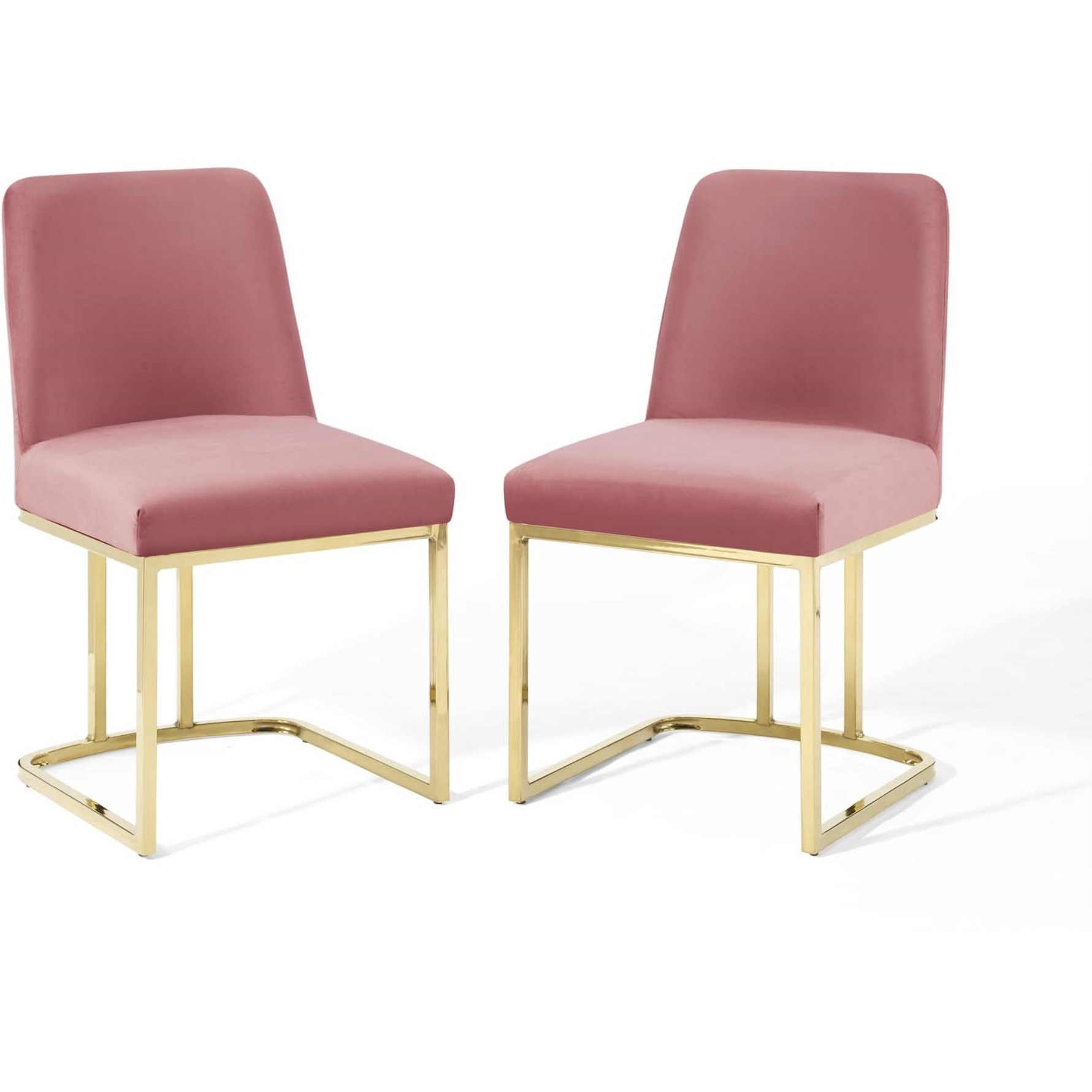 Amplify Sled Base Performance Velvet Dining Chairs - Set of 2