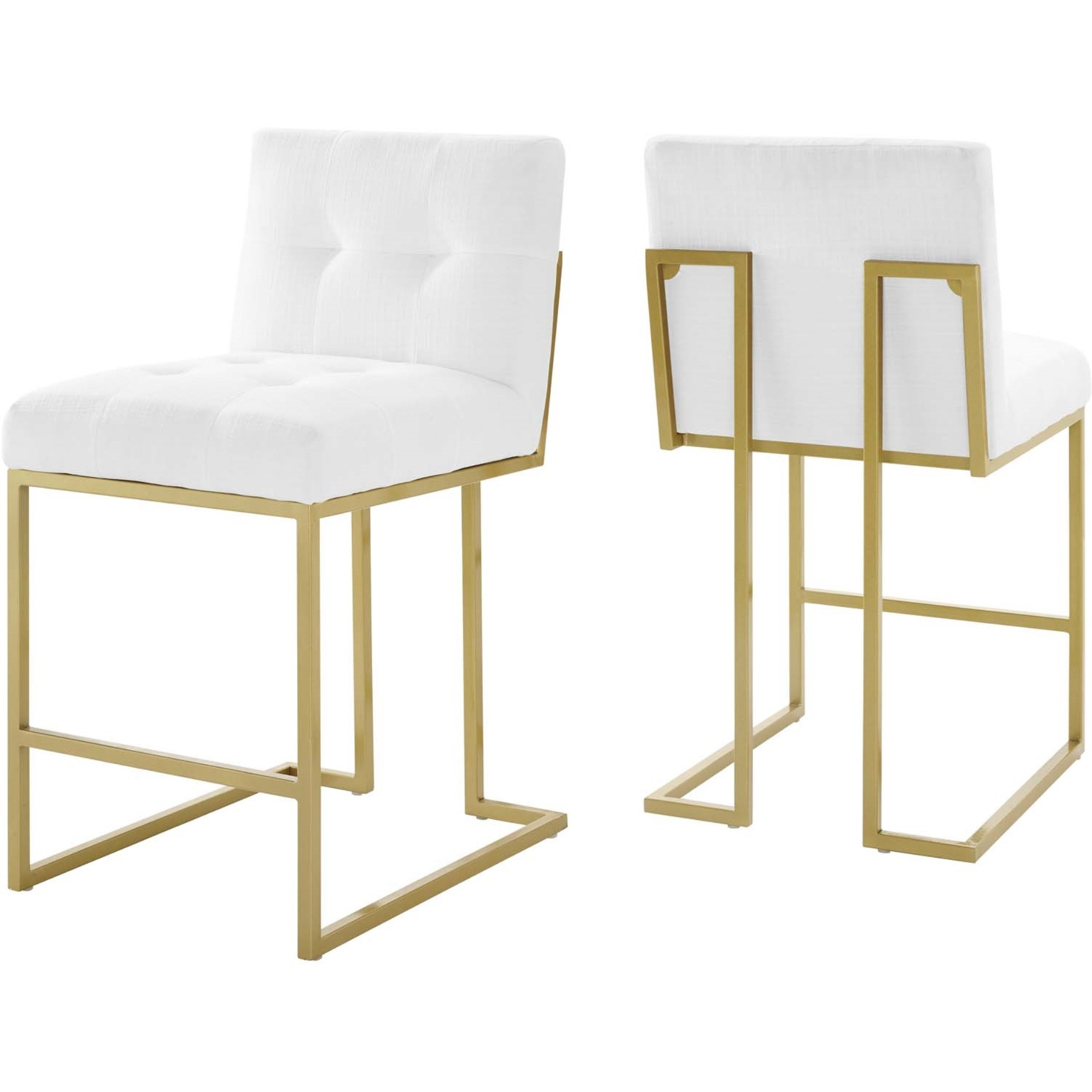 Privy Counter Stool Upholstered Fabric Set of 2