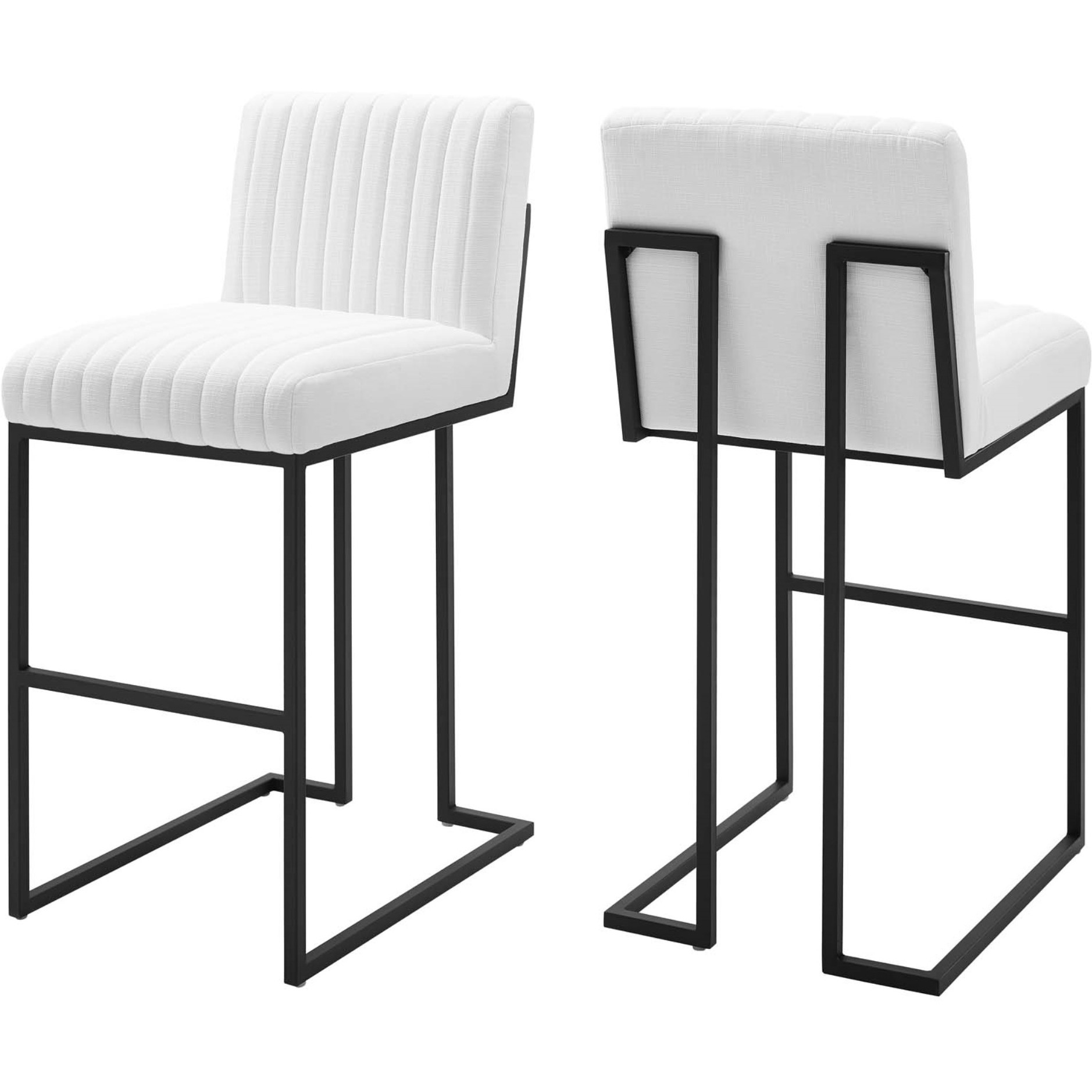 Indulge Channel Tufted Fabric Bar Stools