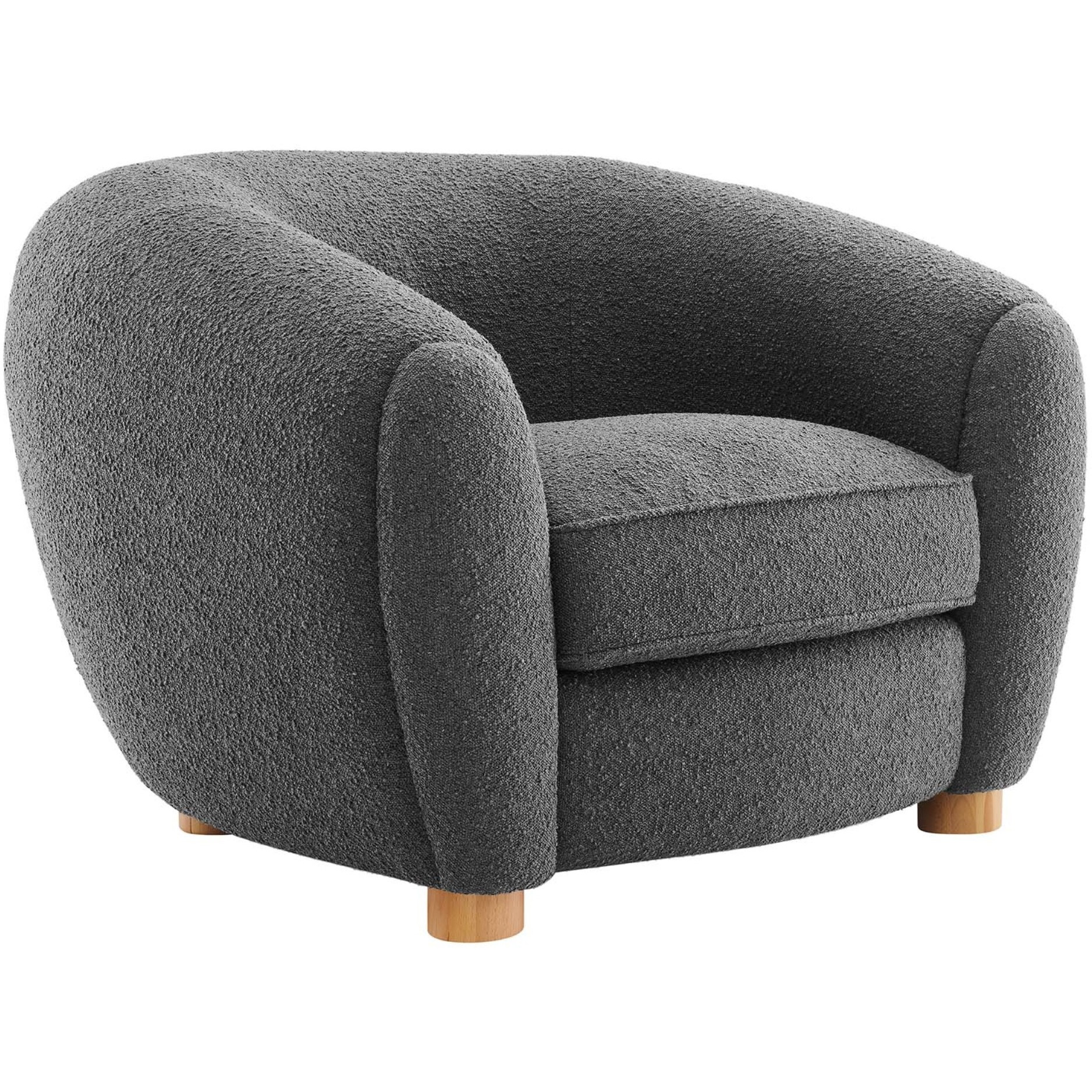 Abundant Boucle Upholstered Fabric Armchair