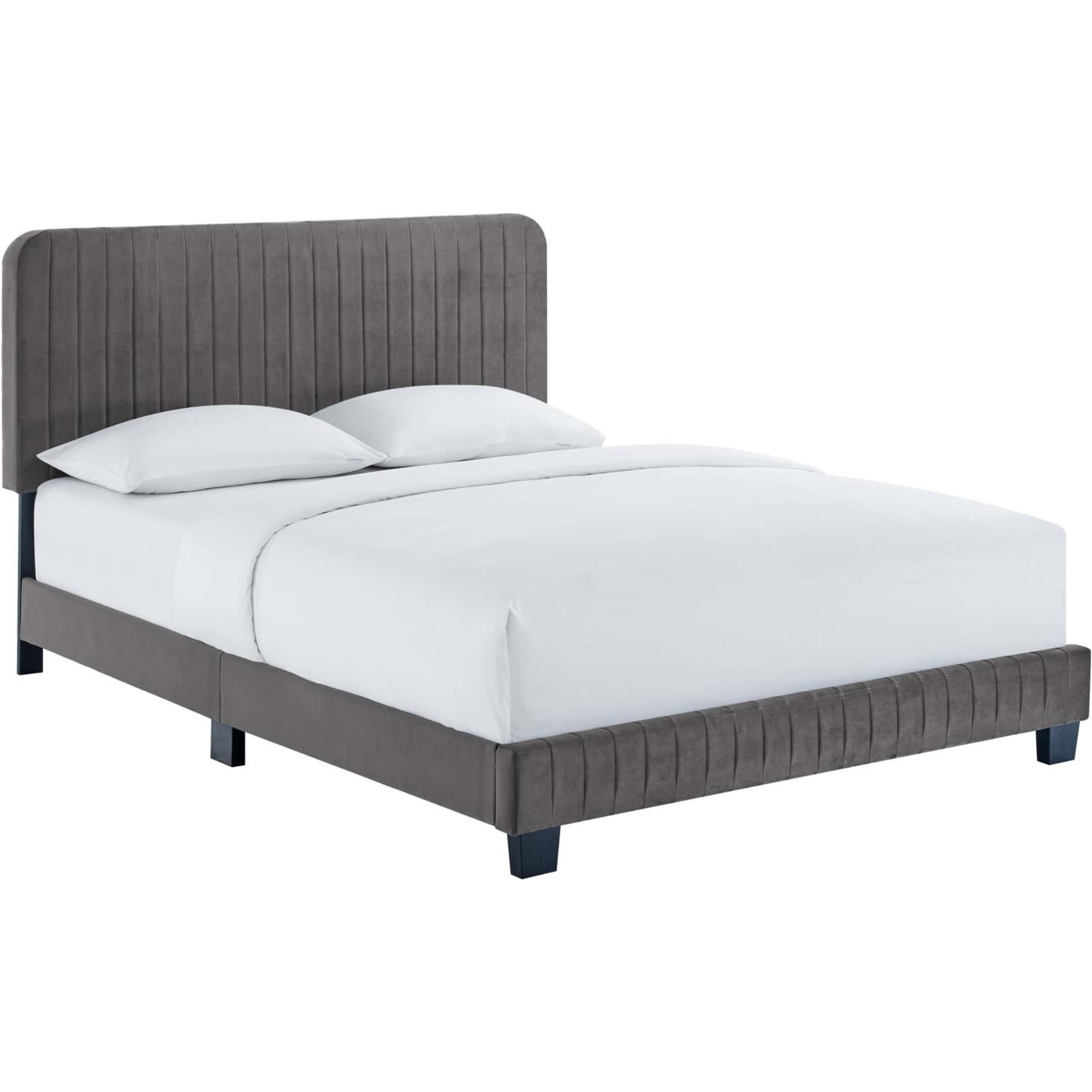 Celine Channel Tufted Performance Velvet Queen Platform Bed