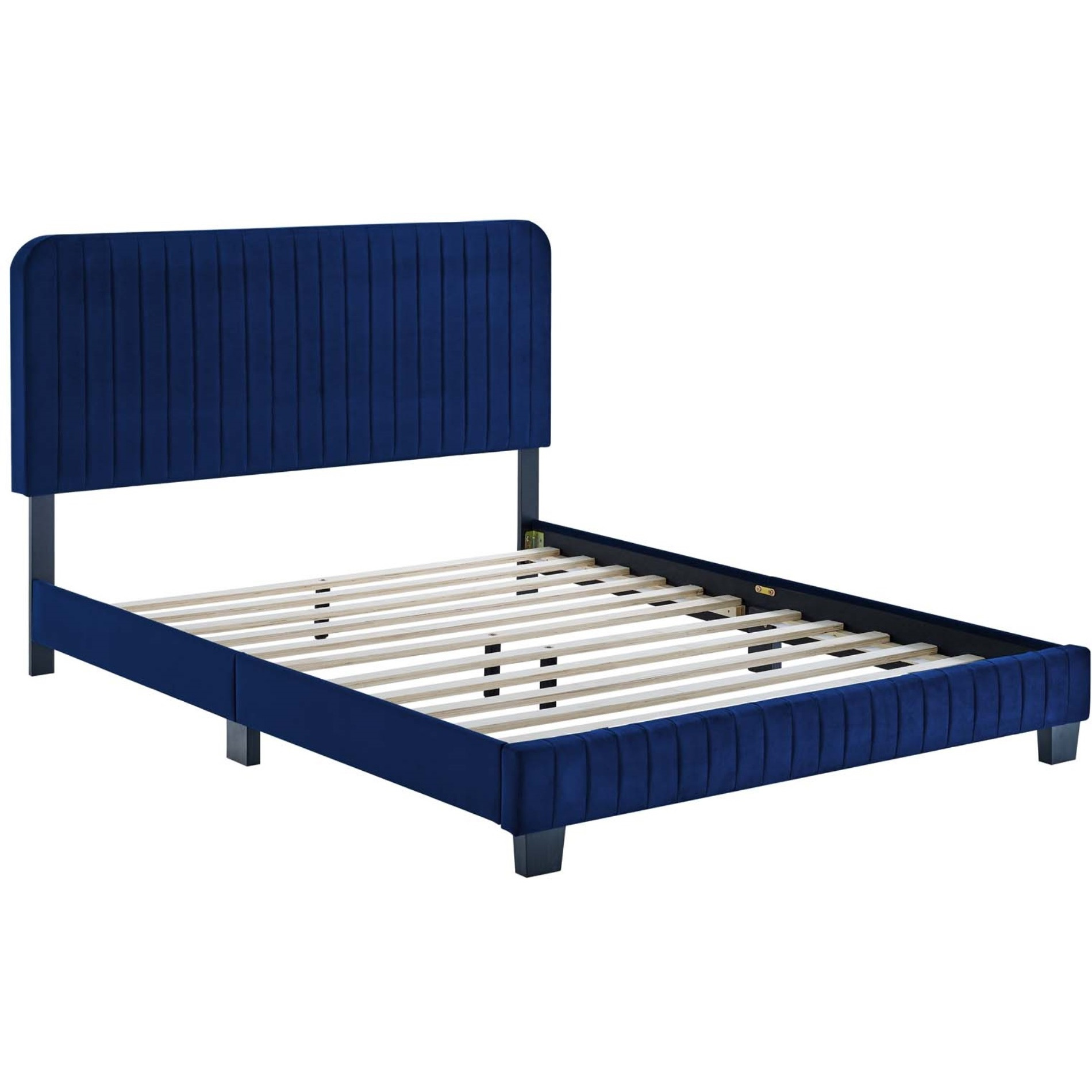 Celine Channel Tufted Performance Velvet Twin Platform Bed