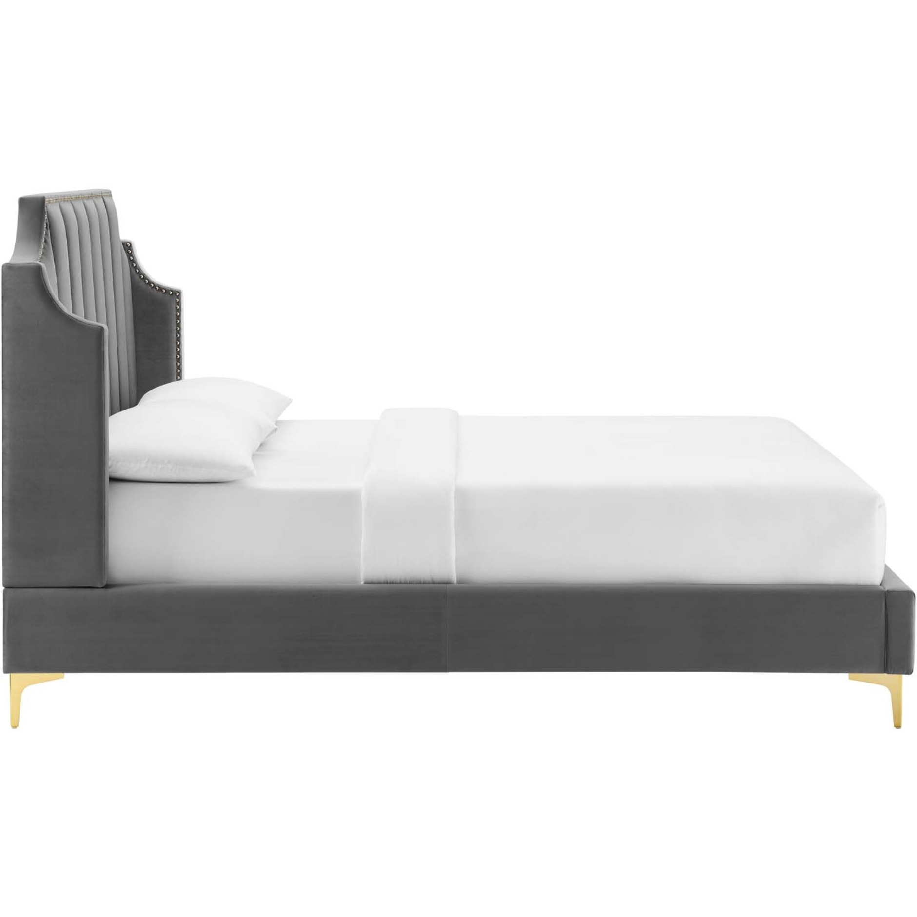 Daniella Performance Velvet Queen Platform Bed