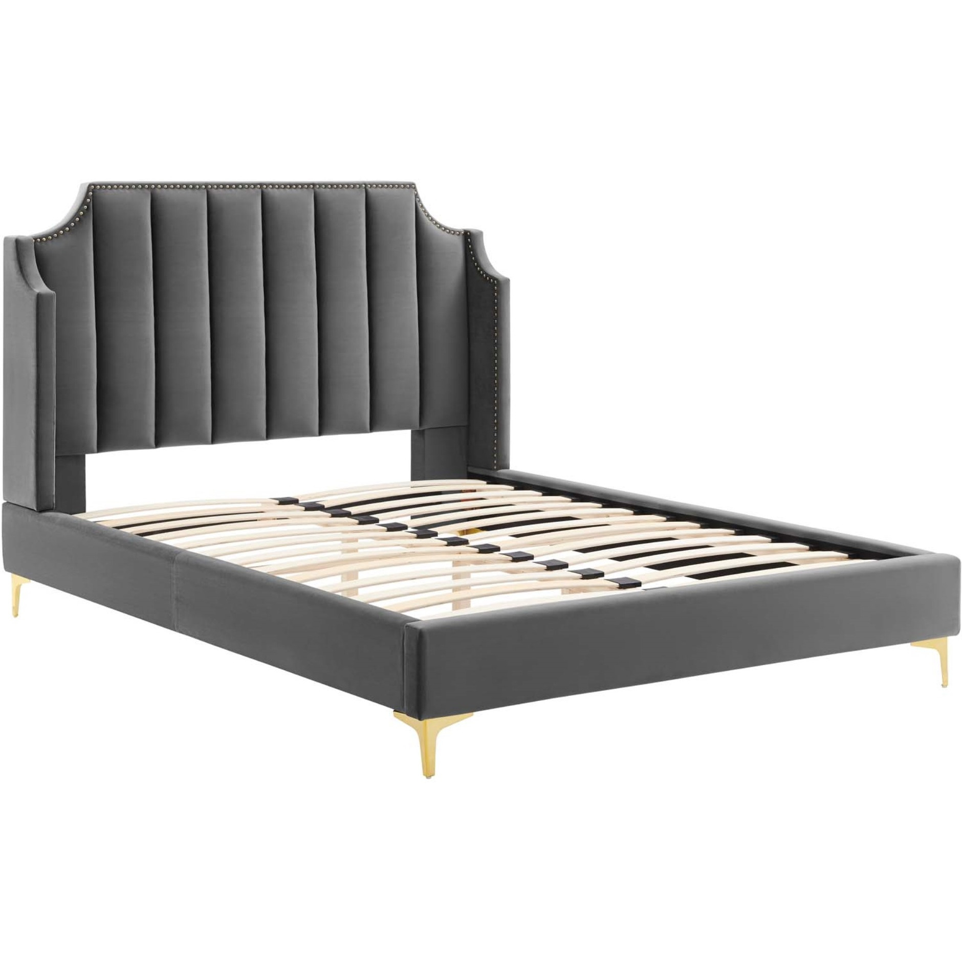Daniella Performance Velvet Queen Platform Bed