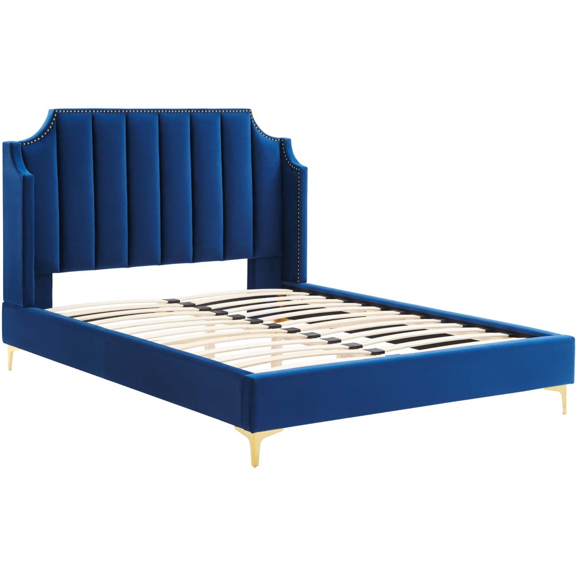 Daniella Performance Velvet Queen Platform Bed