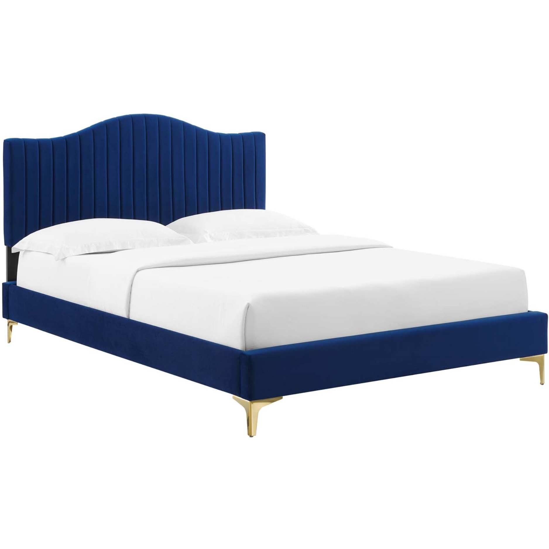Juniper Channel Tufted Performance Velvet Queen Platform Bed