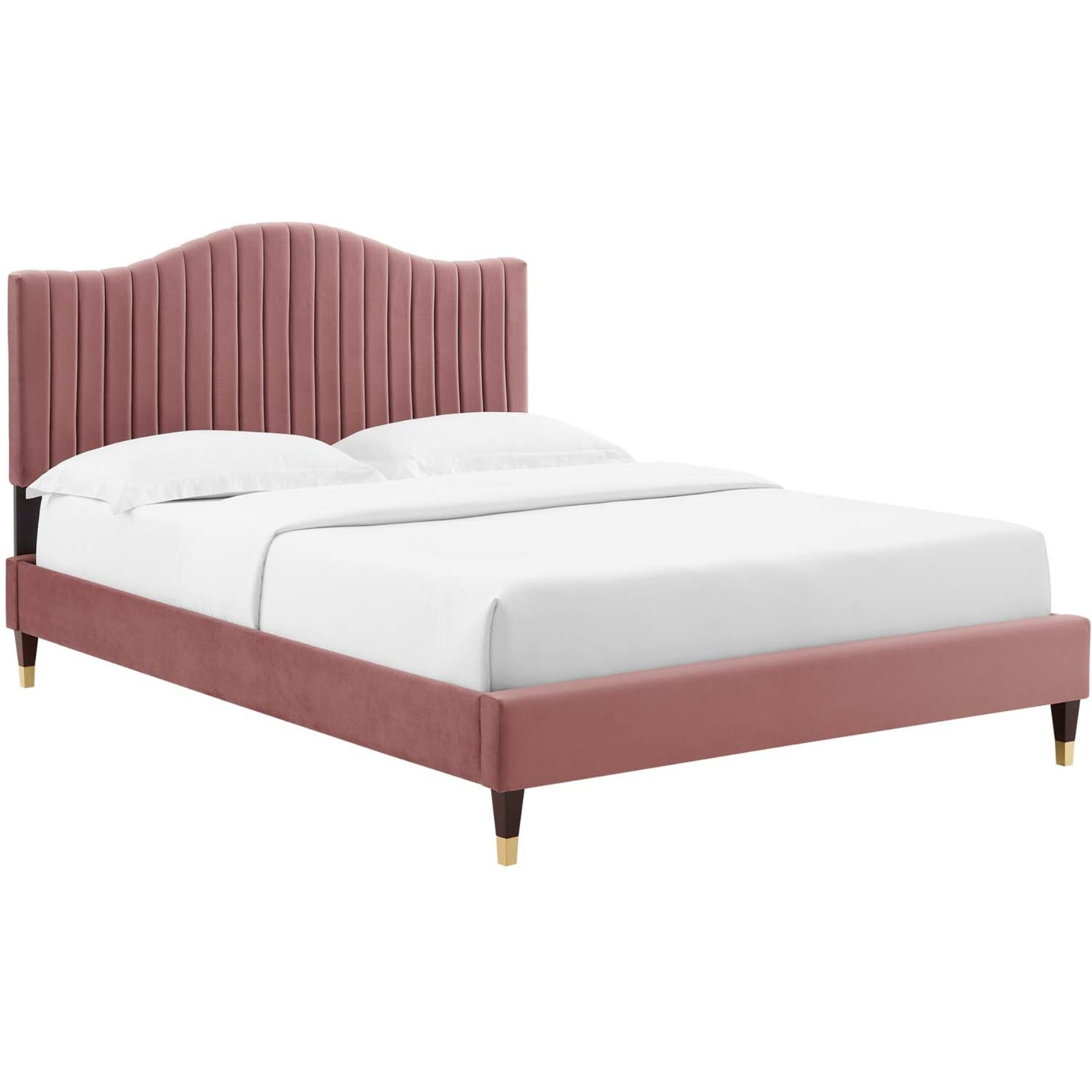Juniper Channel Tufted Performance Velvet Queen Platform Bed
