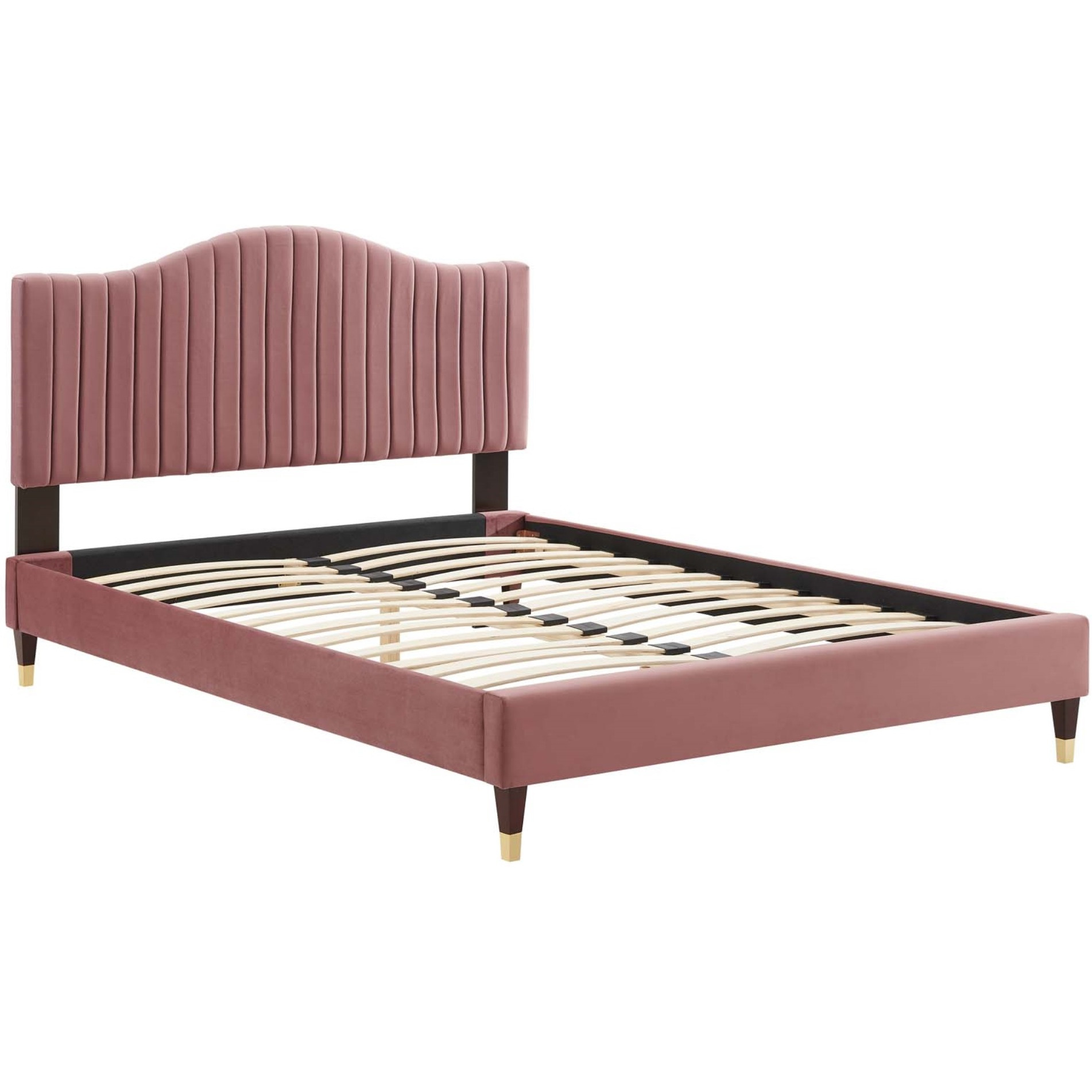 Juniper Channel Tufted Performance Velvet Queen Platform Bed