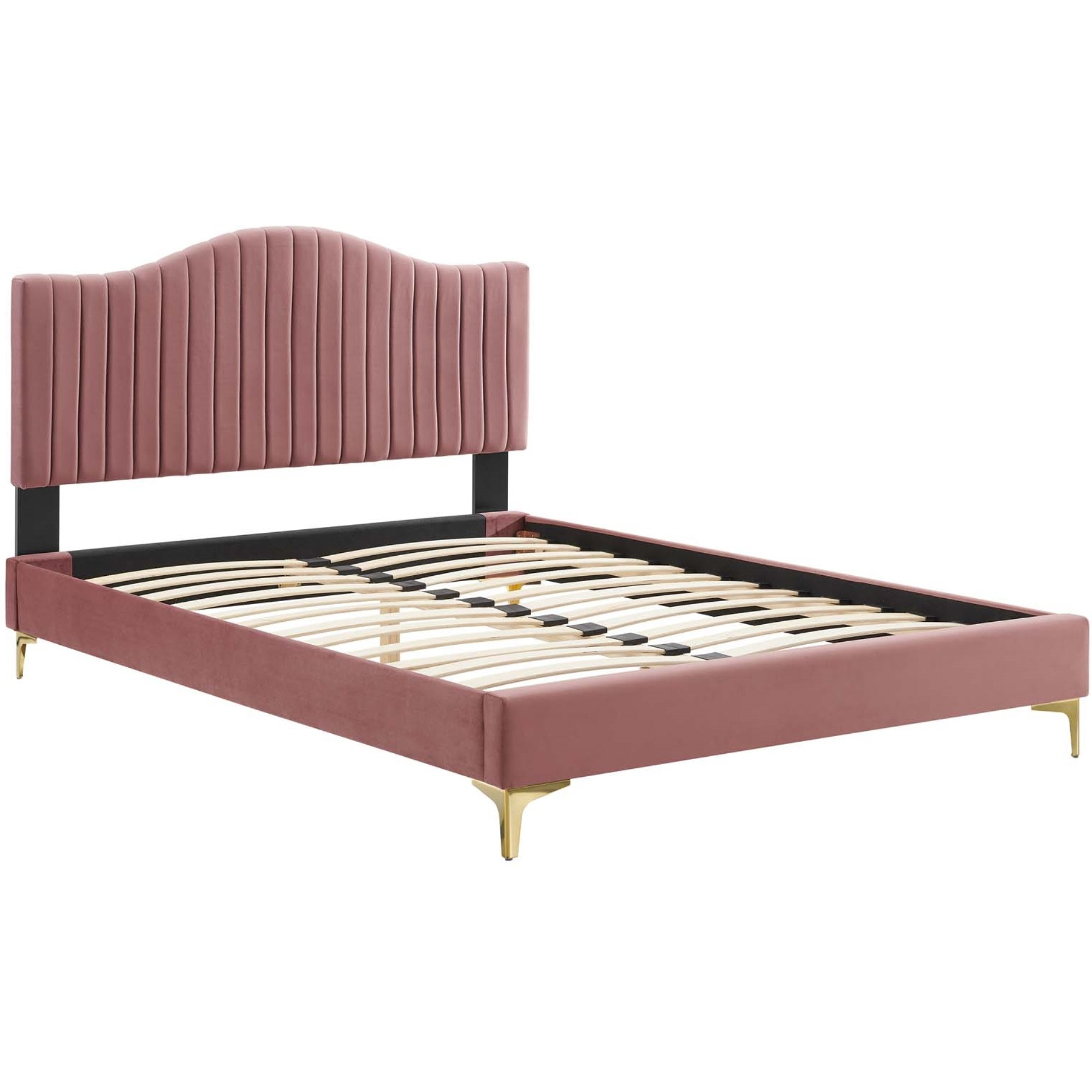 Juniper Channel Tufted Performance Velvet Twin Platform Bed