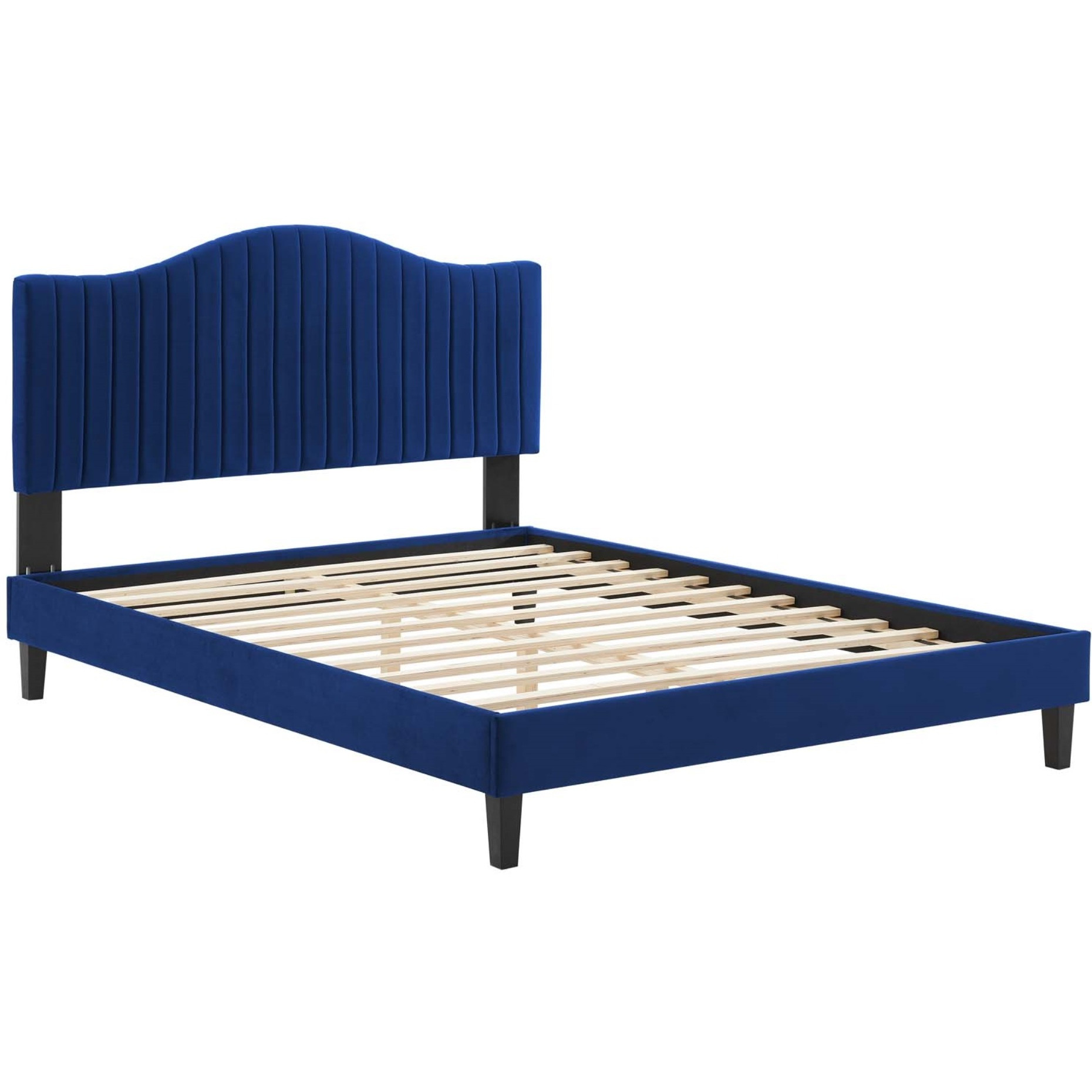 Juniper Channel Tufted Performance Velvet King Platform Bed