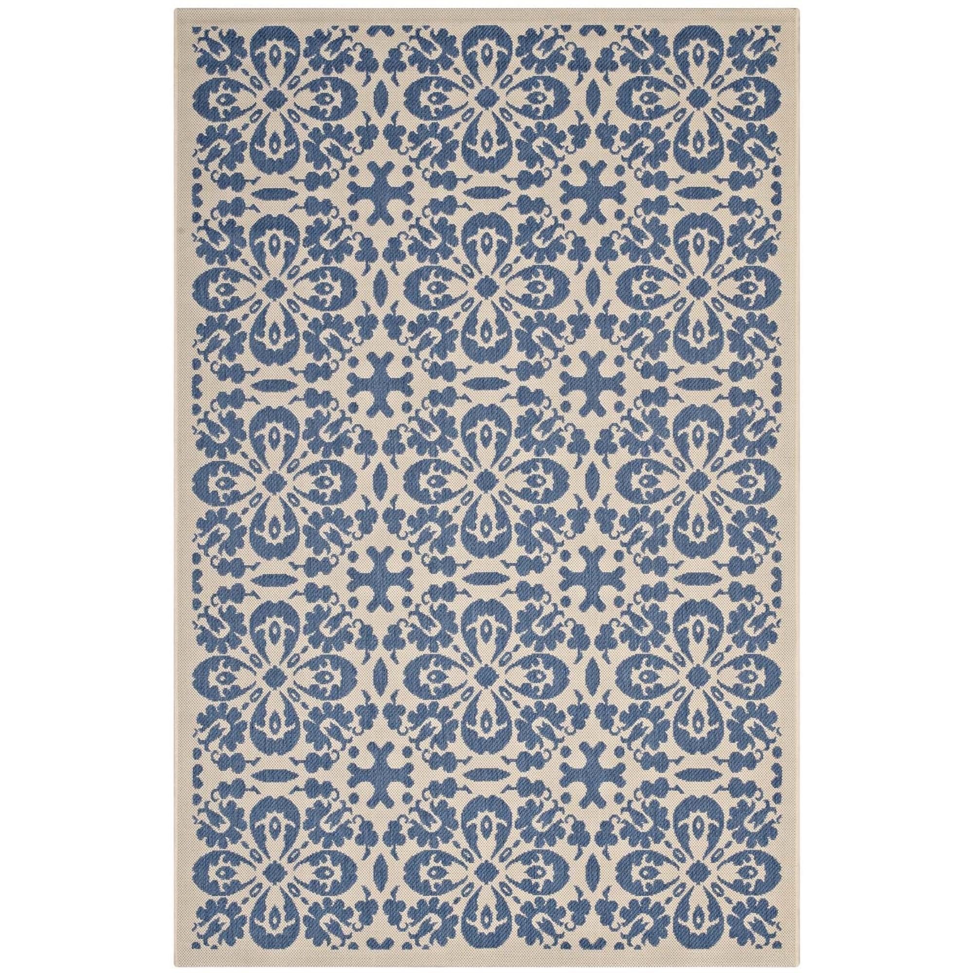 Ariana Vintage Floral Trellis 9x12 Indoor and Outdoor Area Rug
