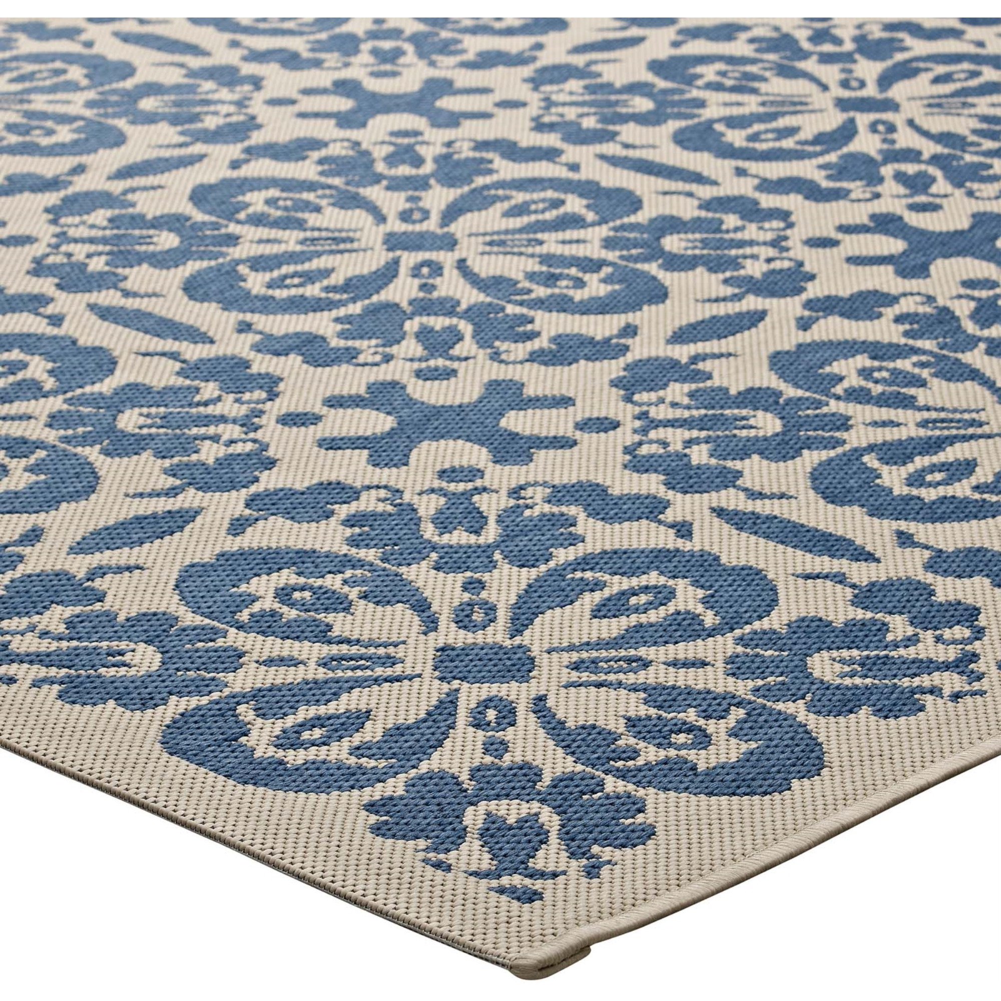 Ariana Vintage Floral Trellis 9x12 Indoor and Outdoor Area Rug