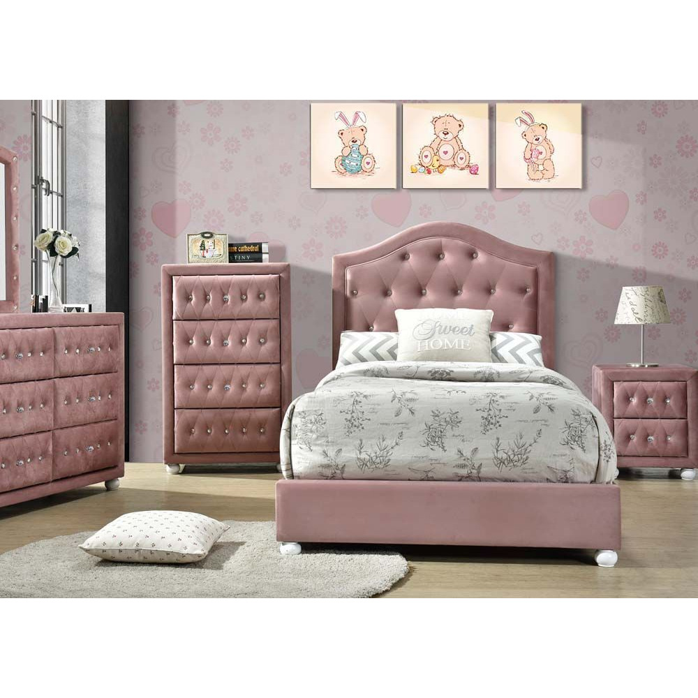 30875F Full Bed - Pink Fabric