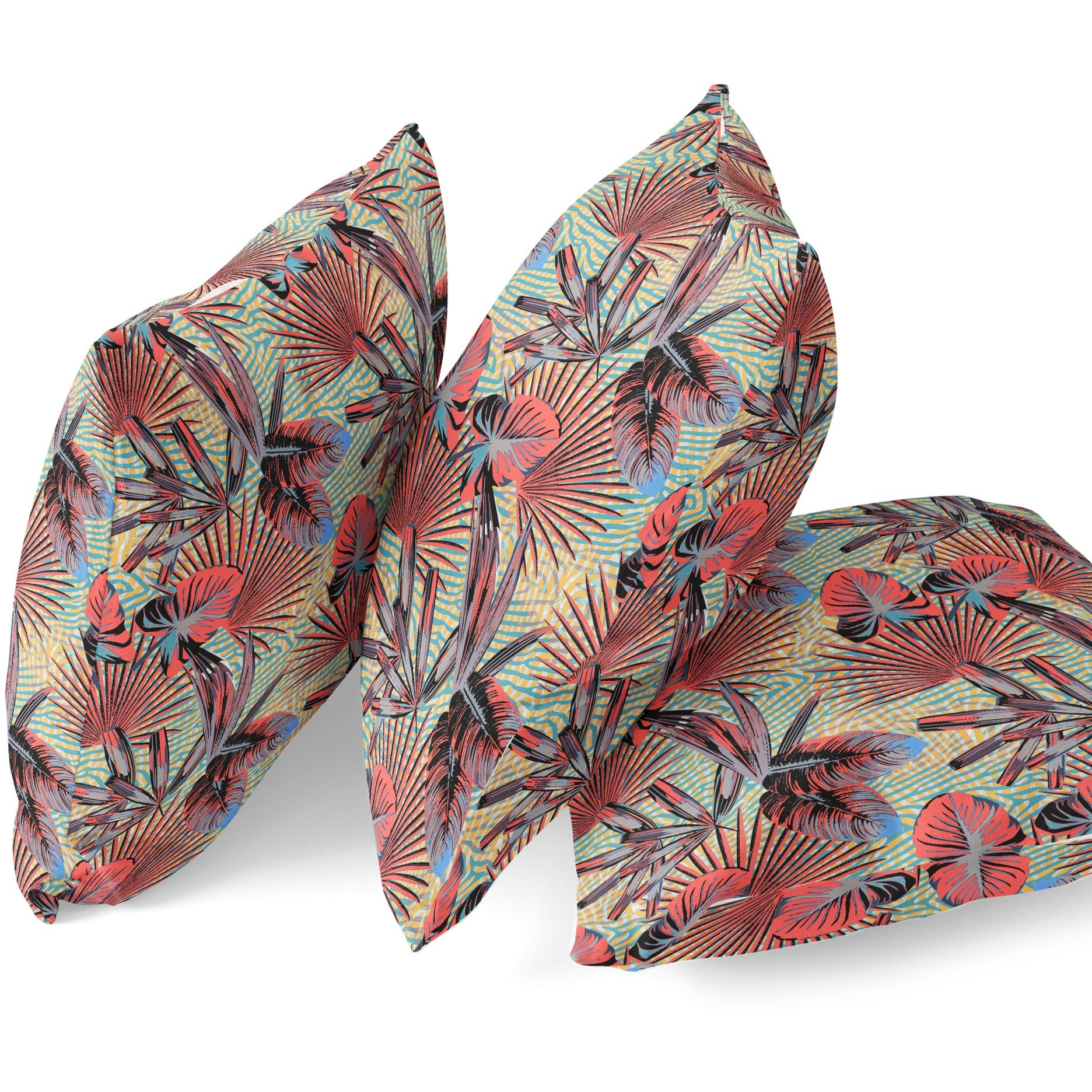 Plant Illusion Suede Blown and Closed Pillow by Amrita Sen in Blue Cream