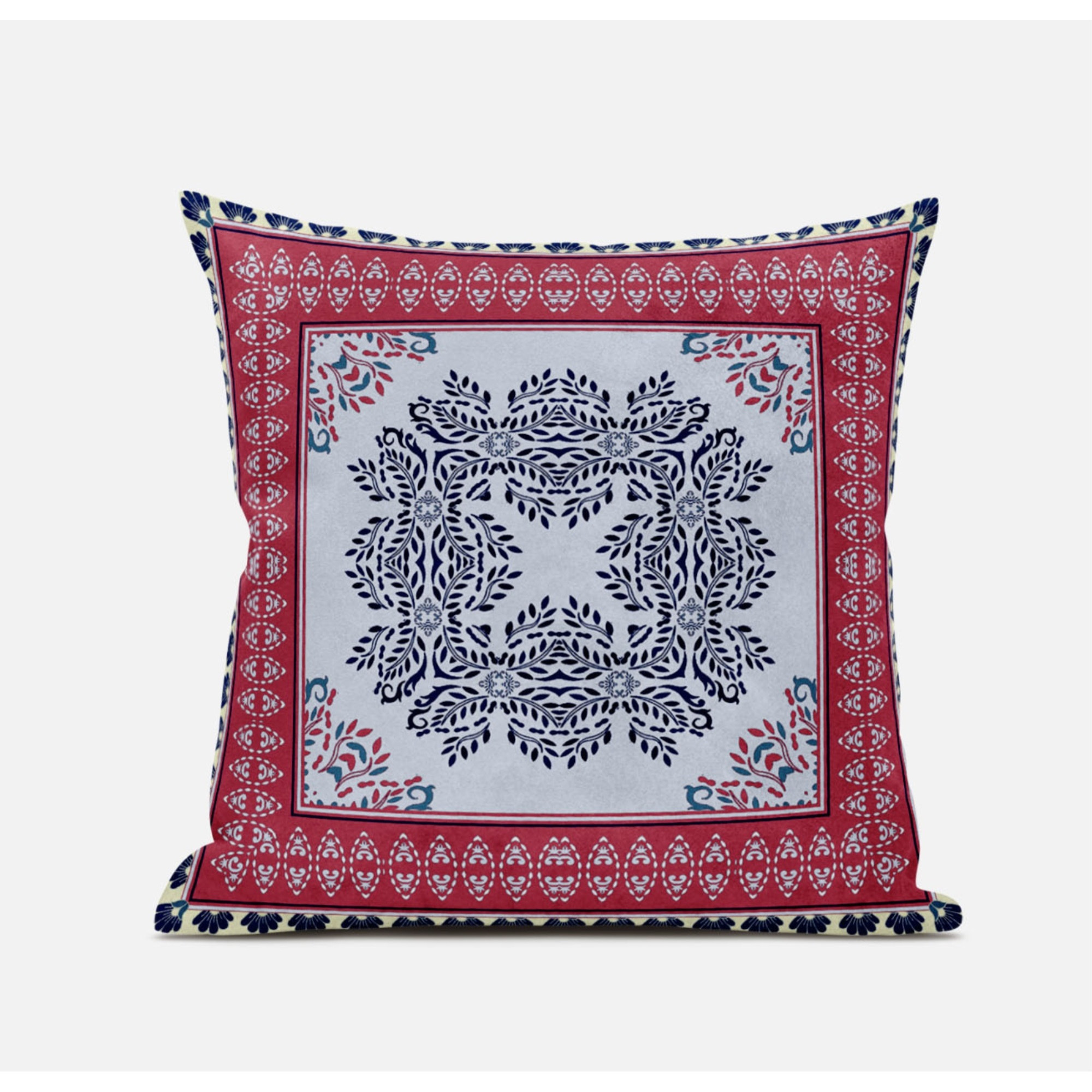 Window Wreath Palace Suede Blown and Closed Pillow by Amrita Sen in Muted Magenta Gold