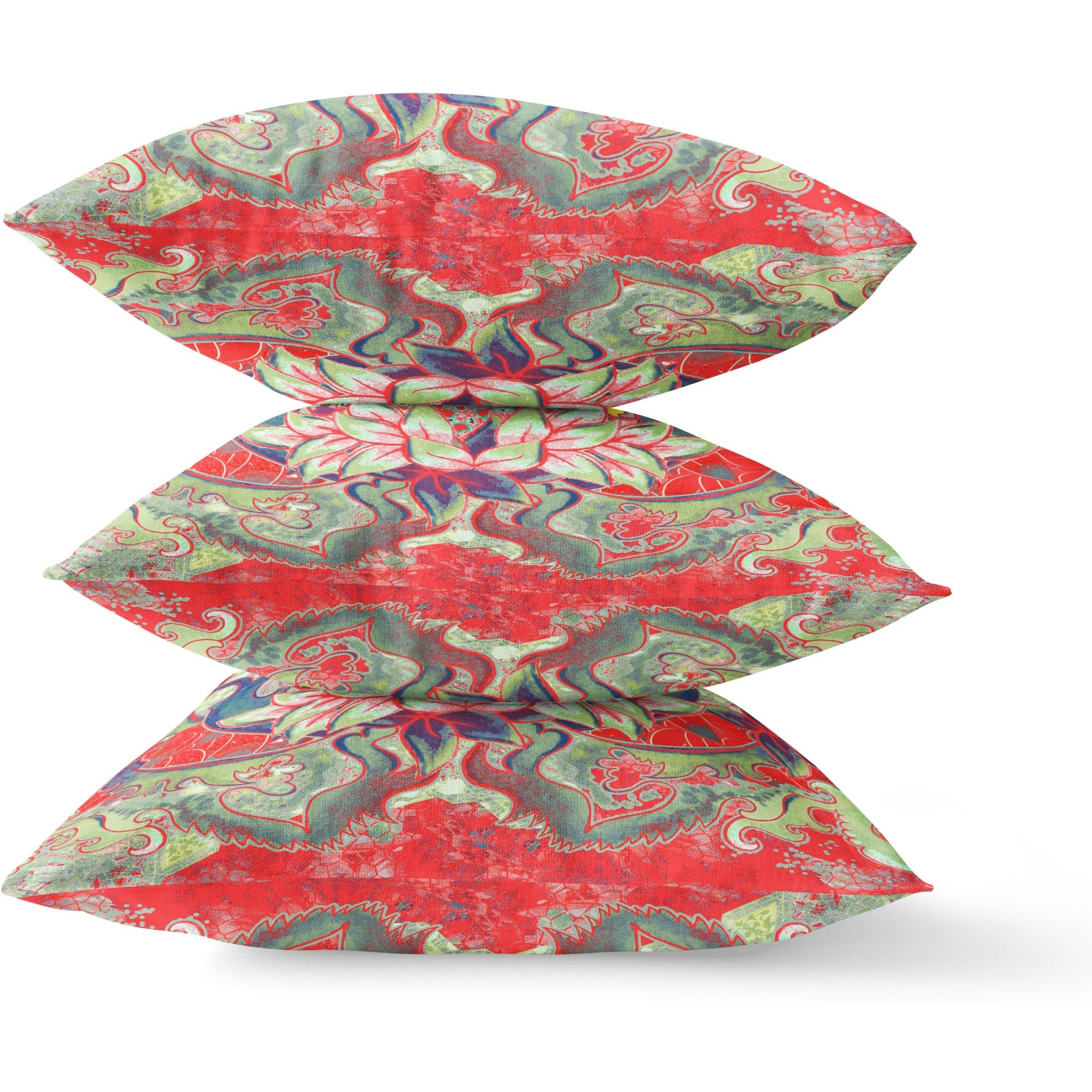 Vase SunFlower Matches Broadcloth Indoor Outdoor Zippered Pillow Red Green