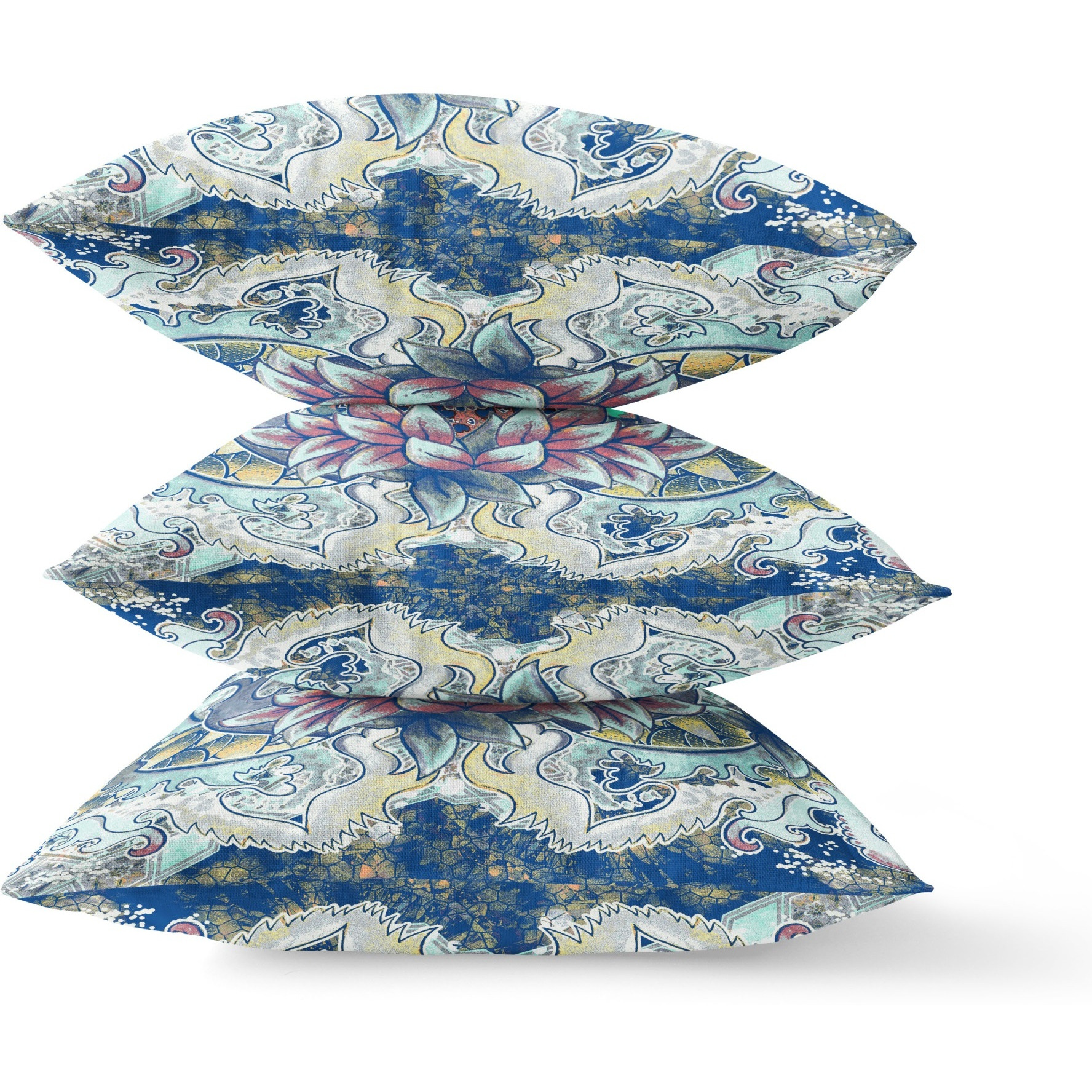 Vase SunFlower Matches Broadcloth Indoor Outdoor Blown and Closed Pillow Blue Aqua Yellow