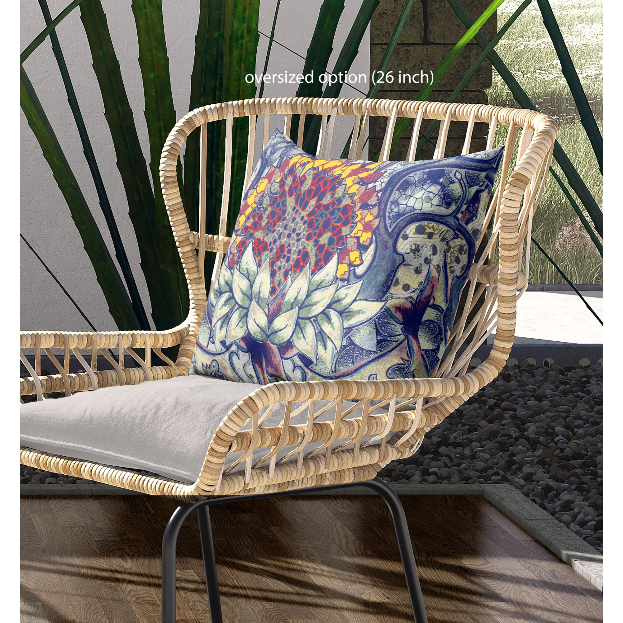 Vase SunFlower Matches Broadcloth Indoor Outdoor Blown and Closed Pillow Blue Gray Yellow Red