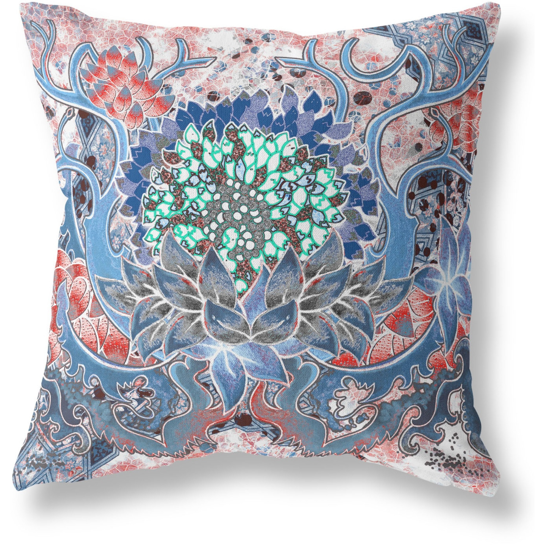 Vase SunFlower Matches Broadcloth Indoor Outdoor Blown and Closed Pillow Sky Blue Pink