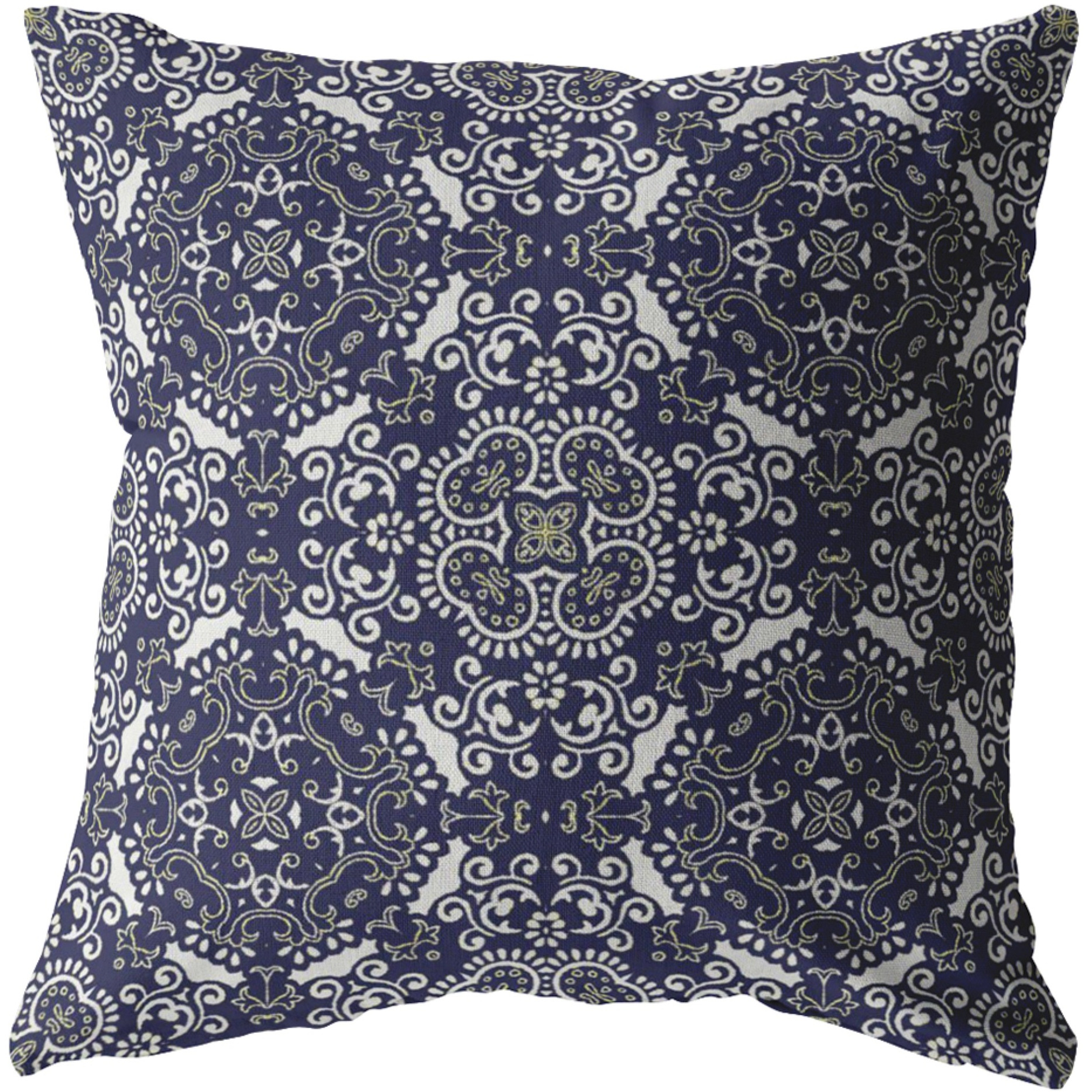 Boho Sky Broadcloth Indoor Outdoor Zippered Pillow Navy