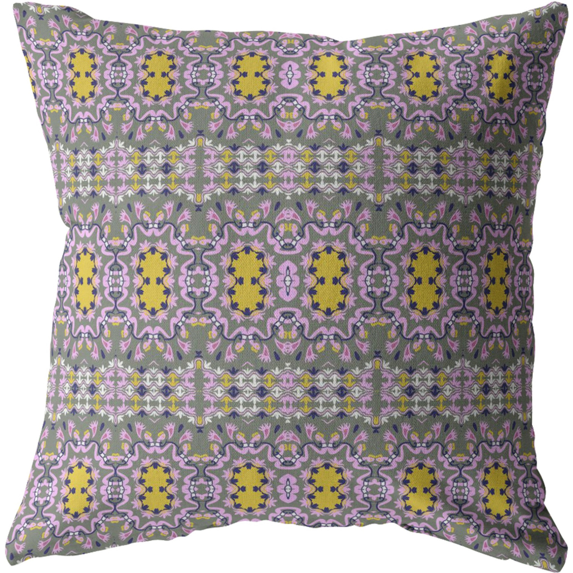 Geo Flowers Suede Blown and Closed Pillow Purple