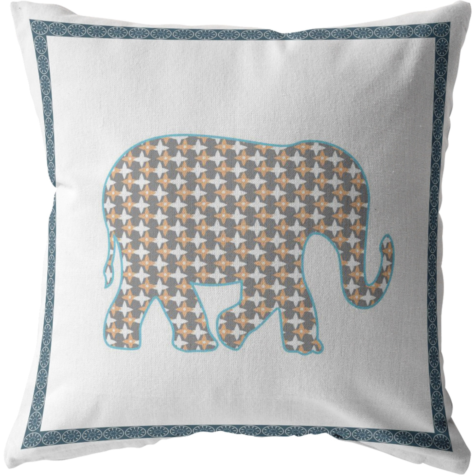 Light Elephant Suede Blown and Closed Pillow Muted Gold on White
