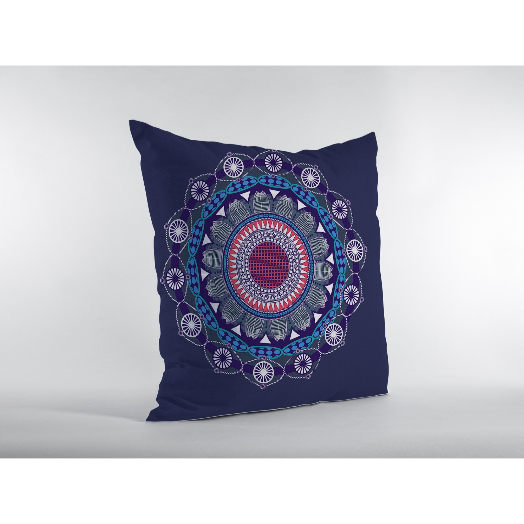 Net Mandala Suede Blown and Closed Pillow Navy