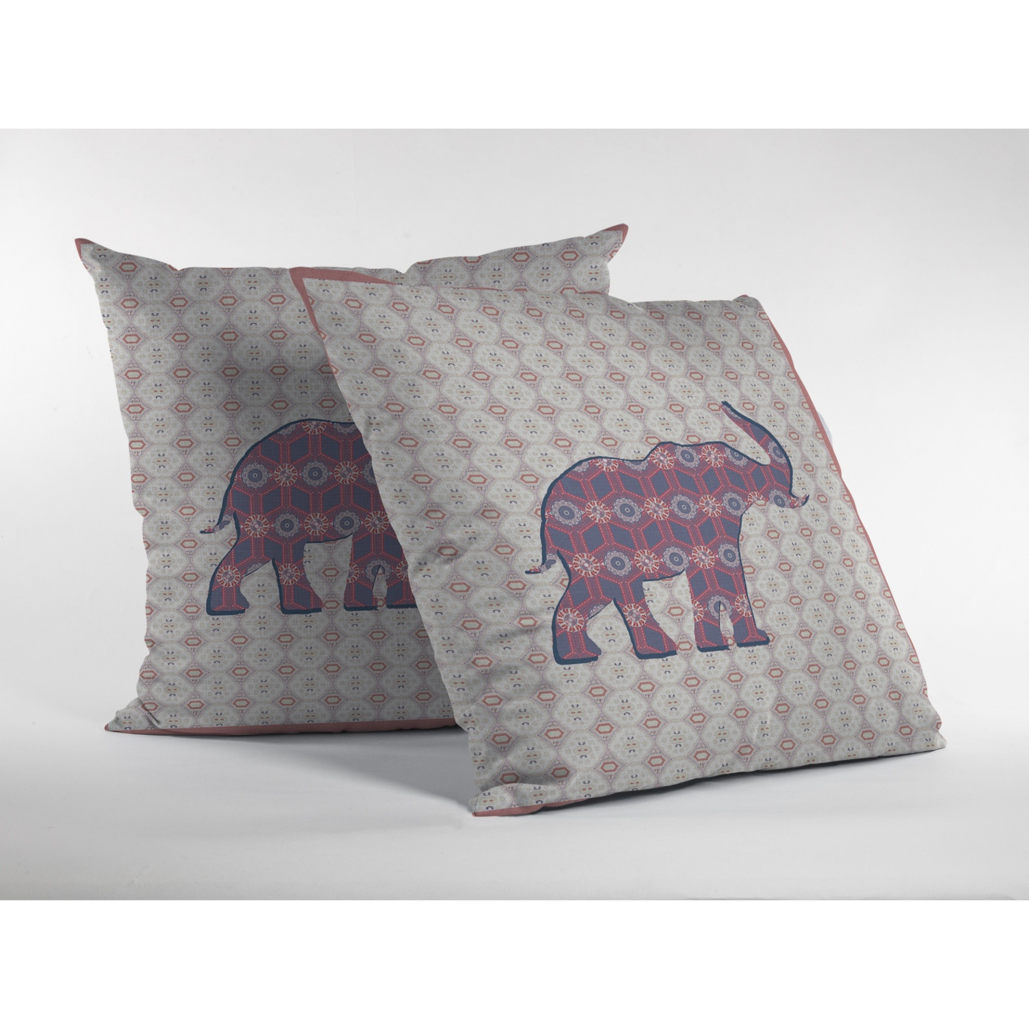 Elephant Silhouette Suede Blown and Closed Pillow Magenta
