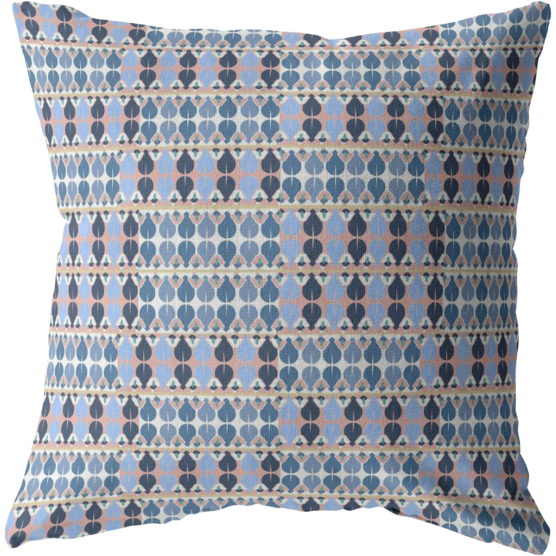 Spades Suede Blown and Closed Pillow Light Blue and Gray