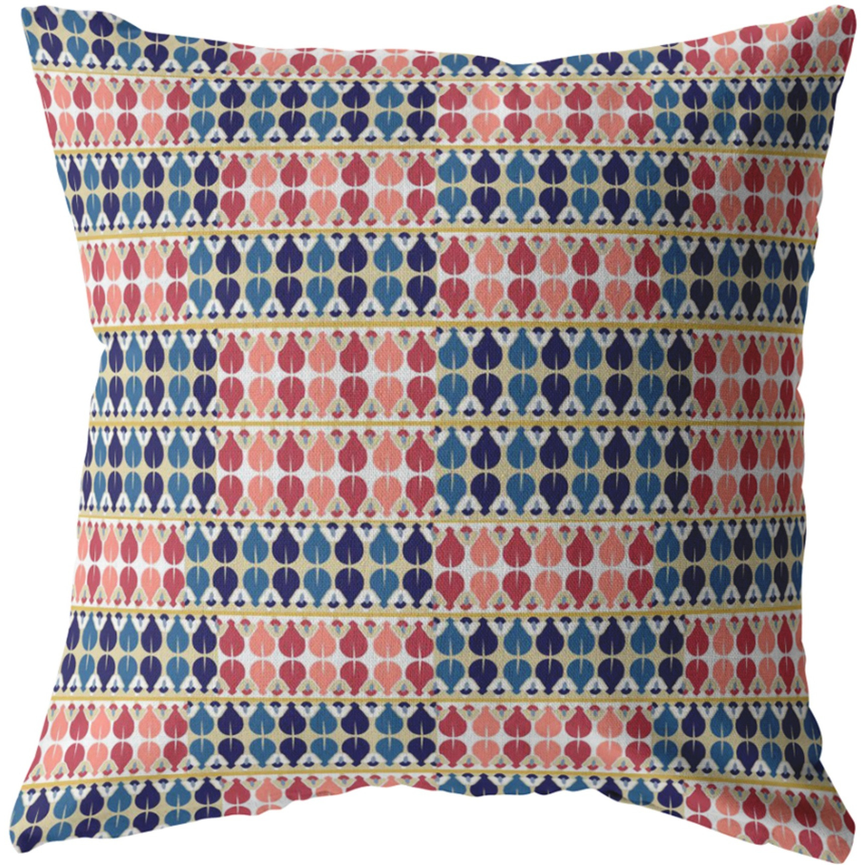 Spades Suede Blown and Closed Pillow Red and Blue