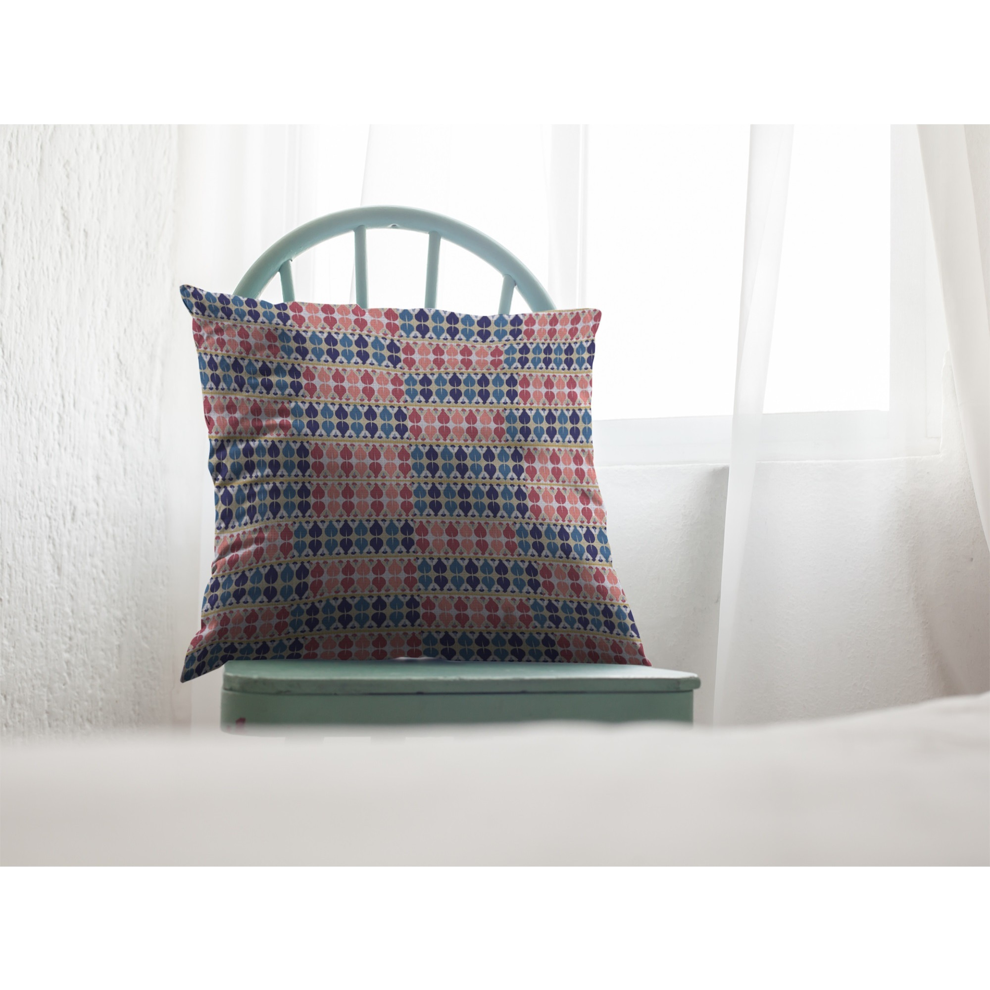 Spades Suede Blown and Closed Pillow Red and Blue