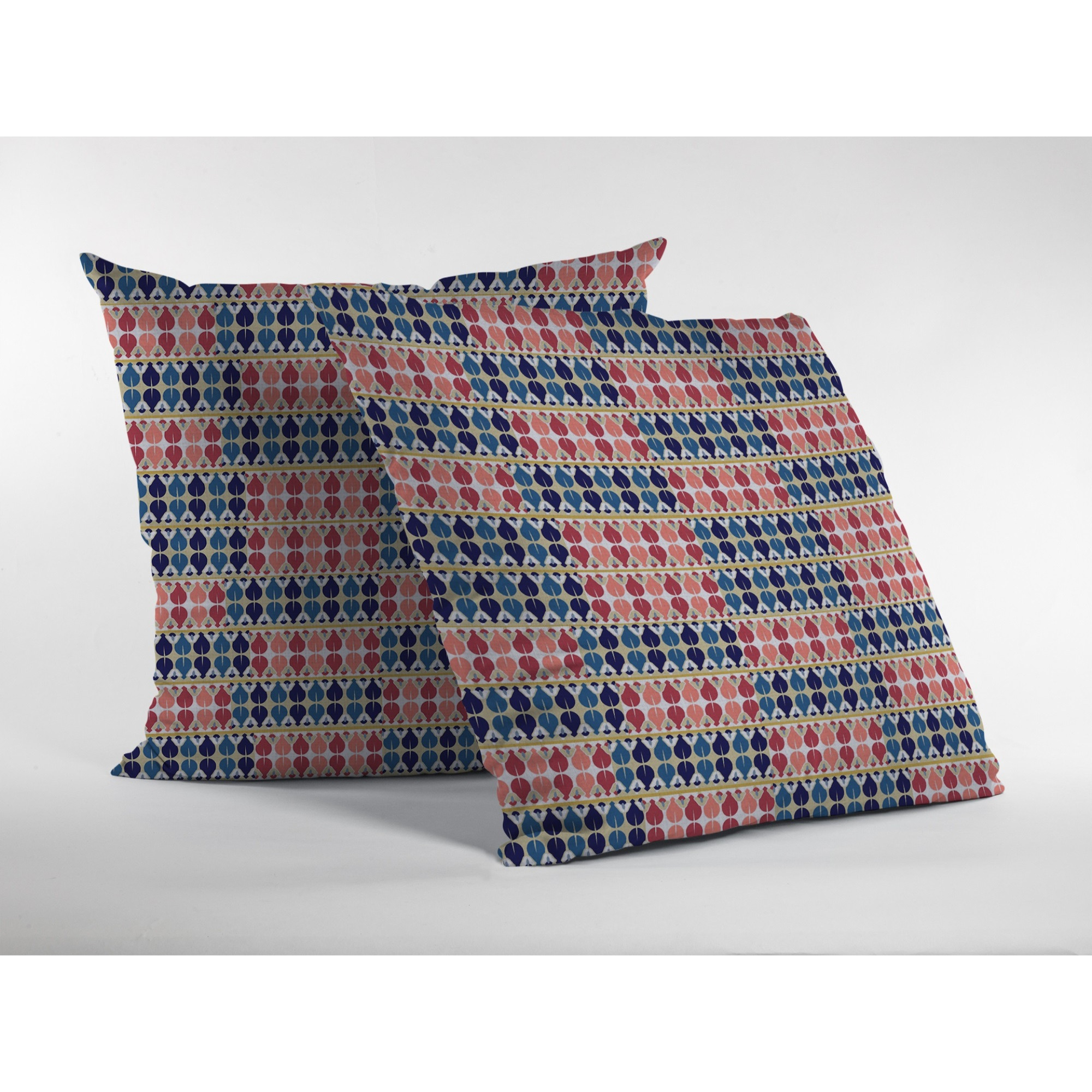 Spades Suede Blown and Closed Pillow Red and Blue