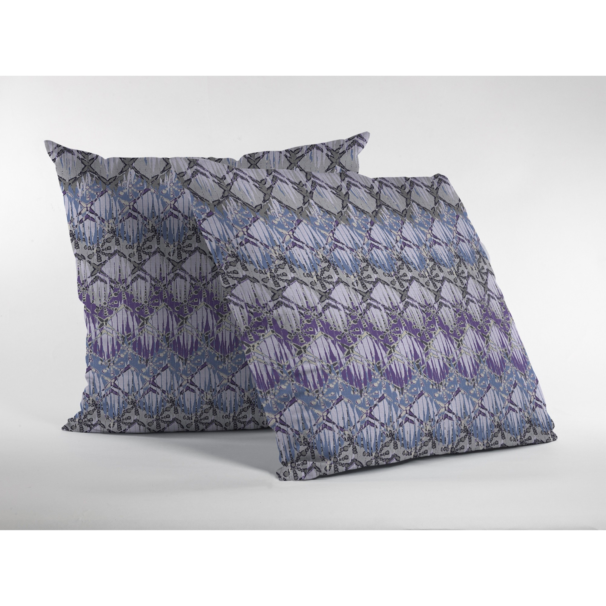 Hatches Suede Blown and Closed Pillow Muted Purple and Gray