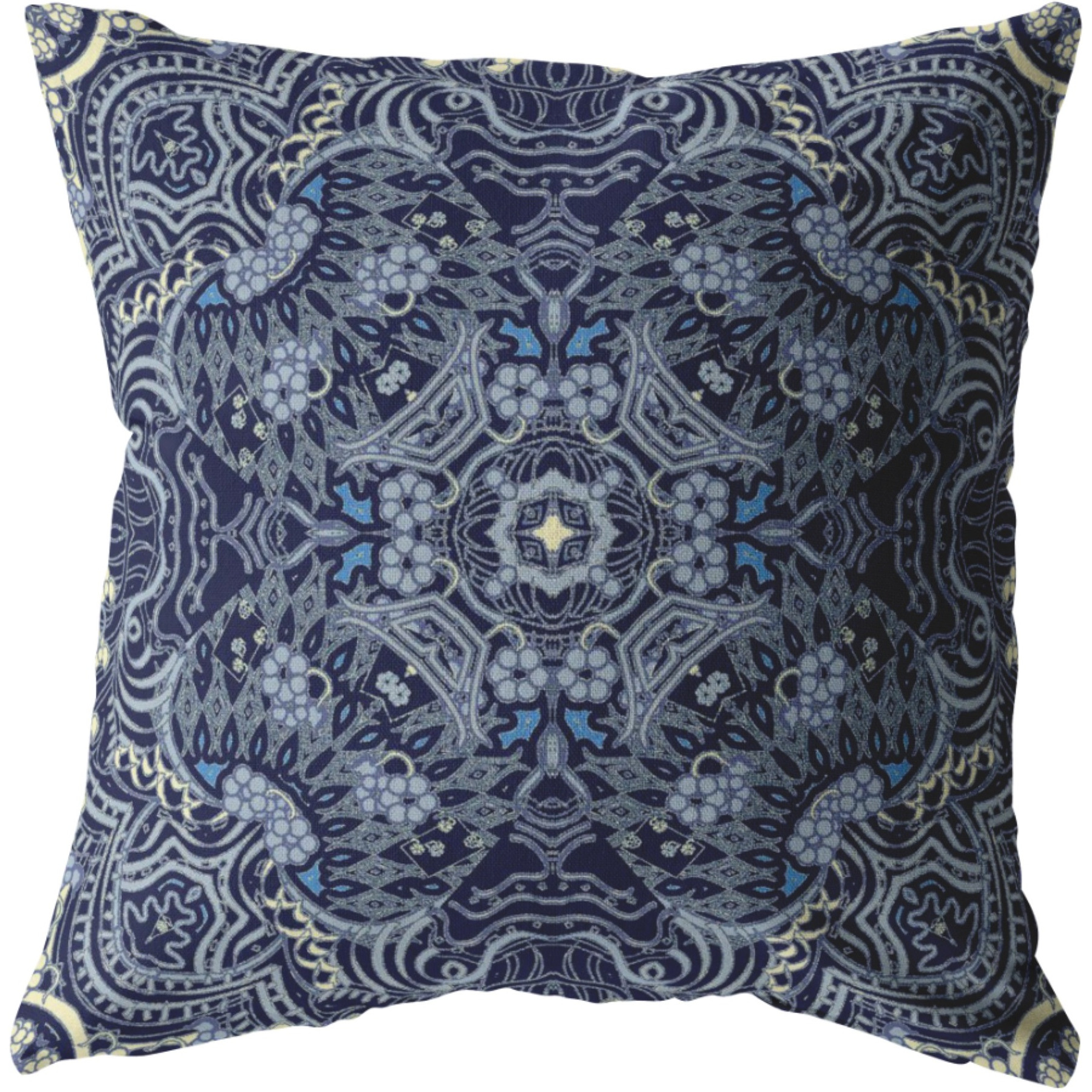 Tree of Life Suede Blown and Closed Pillow Indigo