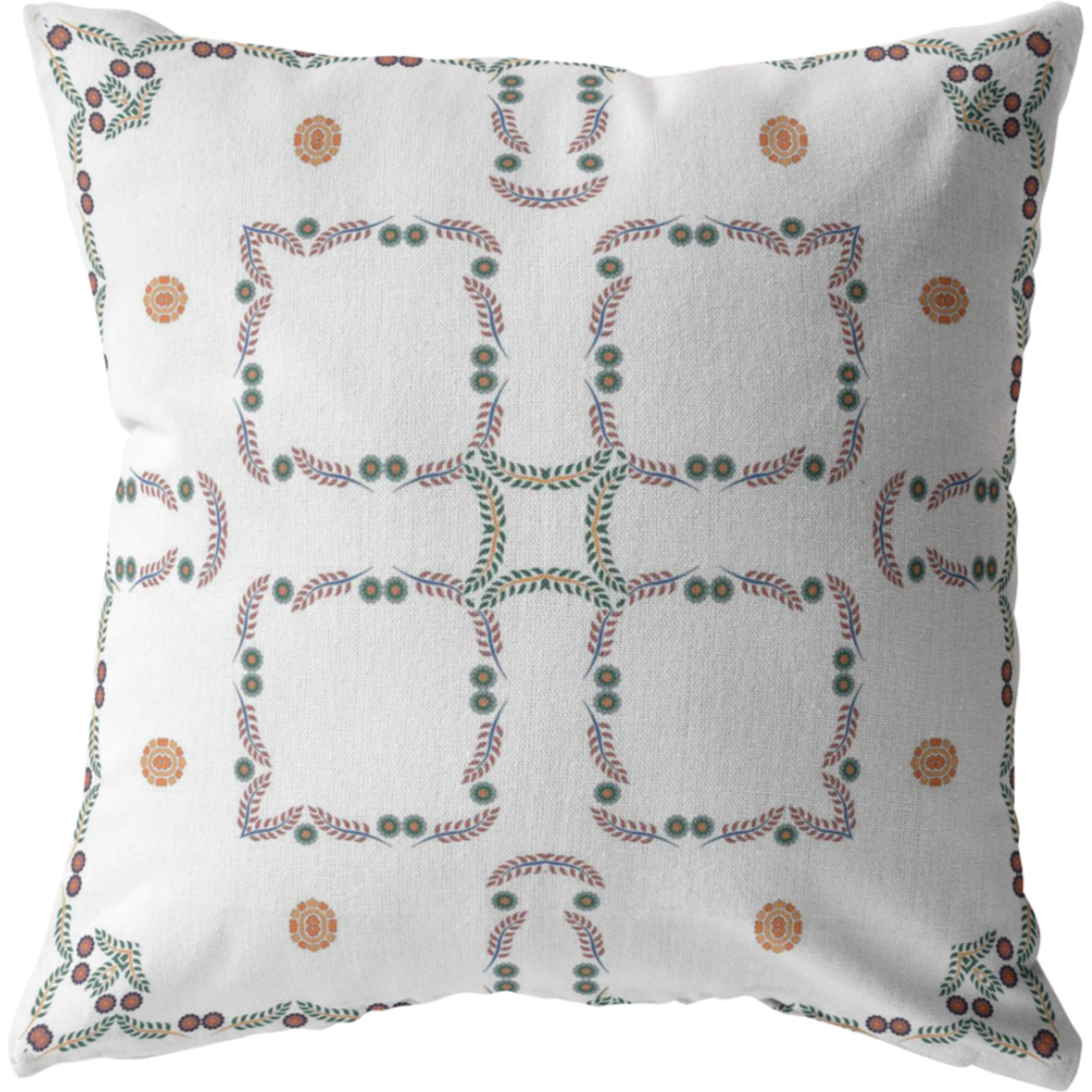 Flower Box Suede Blown and Closed Pillow White