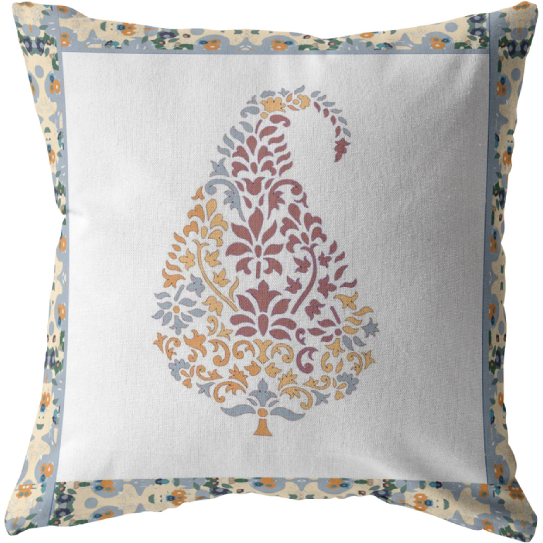 Fall Leaf Suede Blown and Closed Pillow Orange and Red on White