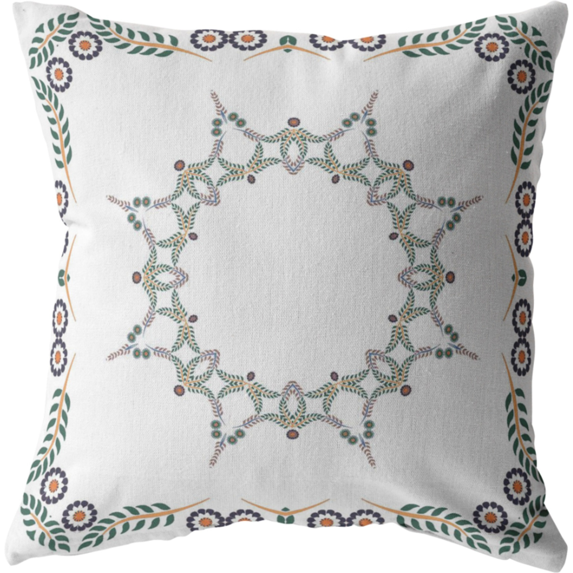 Wildflower Star Suede Blown and Closed Pillow White