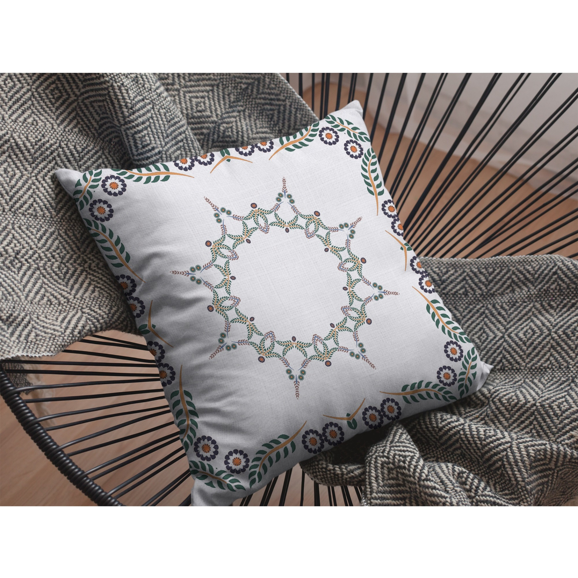 Wildflower Star Suede Blown and Closed Pillow White